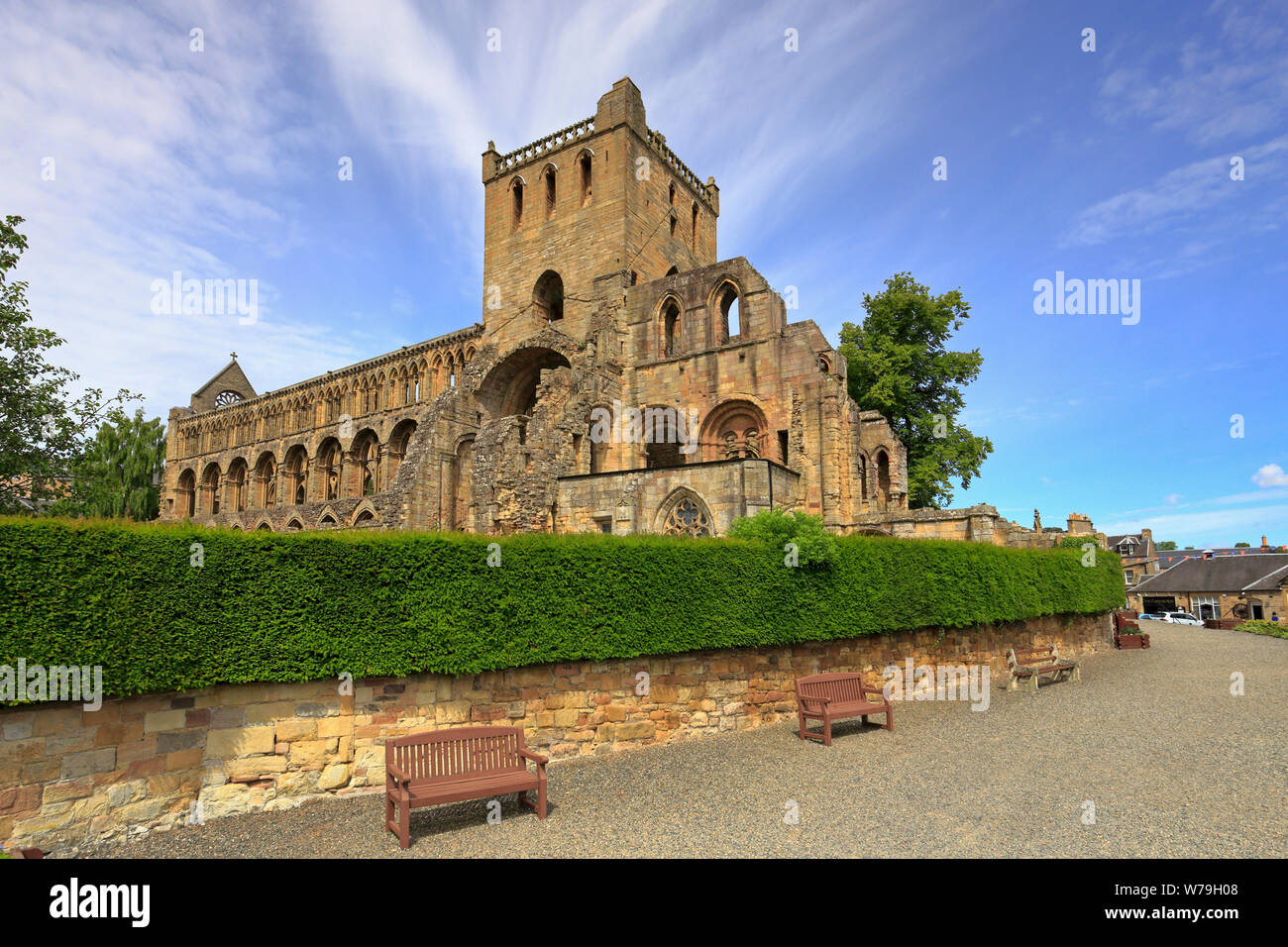 The ruins of Jedburgh Abbey, Jedburgh, Scottish Borders, Scotland, UK