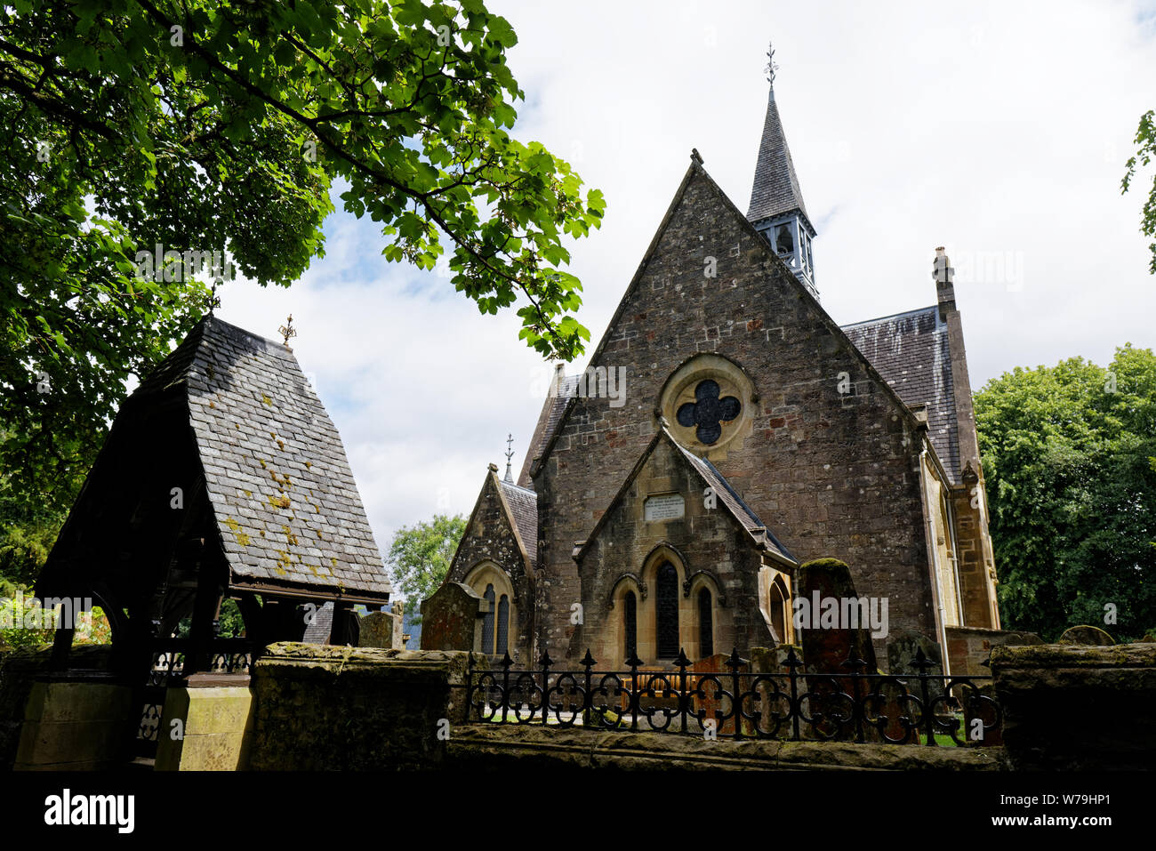 Luss, small village on the Loch Lomond, Loch Lomond & The Trossachs National Park, Scotland, UK Stock Photo