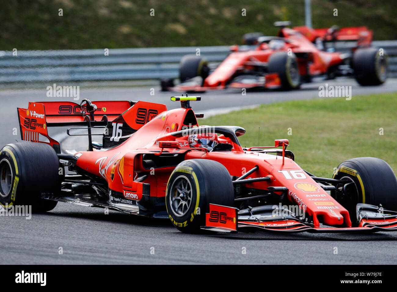 Formula 1 racing weekend in Hungaroring circuit Hungary august 04 2019 Stock Photo