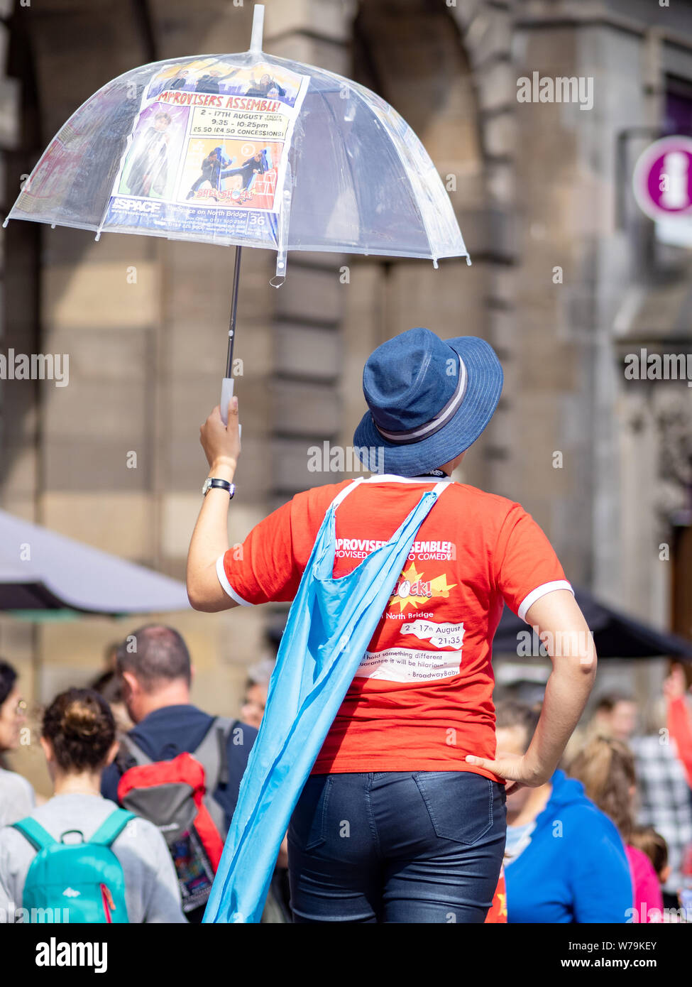 Edinburgh Festival Fringe 2019 - The Royal Mile, Edinburgh, Scotland, UK. Stock Photo