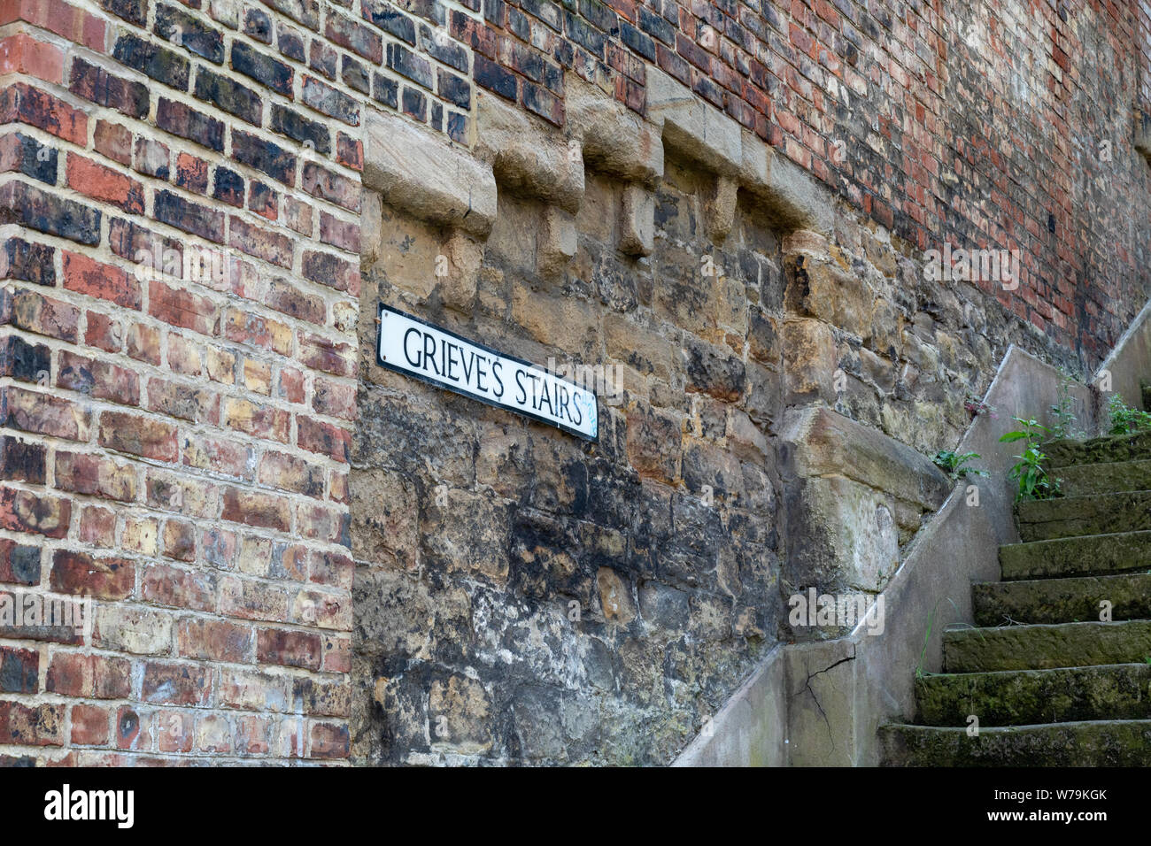 Grieves Stairs in North Shields Newcastle. This stair well dates back to the 1700s Stock Photo