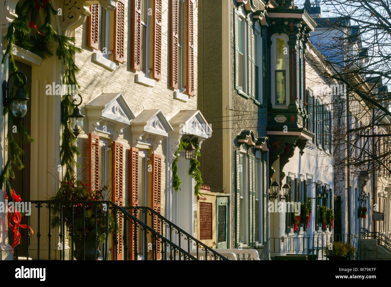 Charming historic architectural facades Stockade District Schenectady