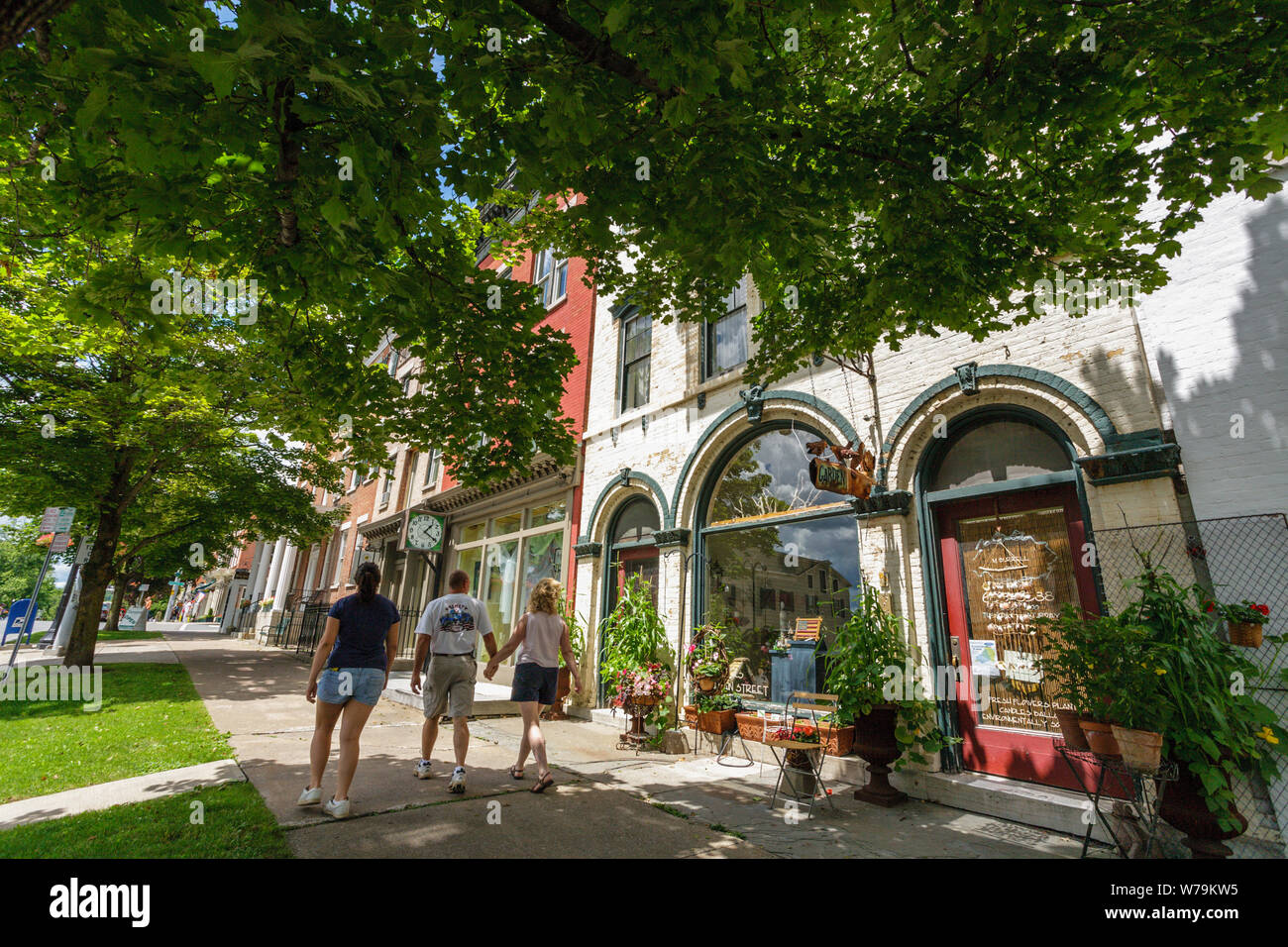 Main Street, Route 20, shopping district, Cazenovia, New York Stock