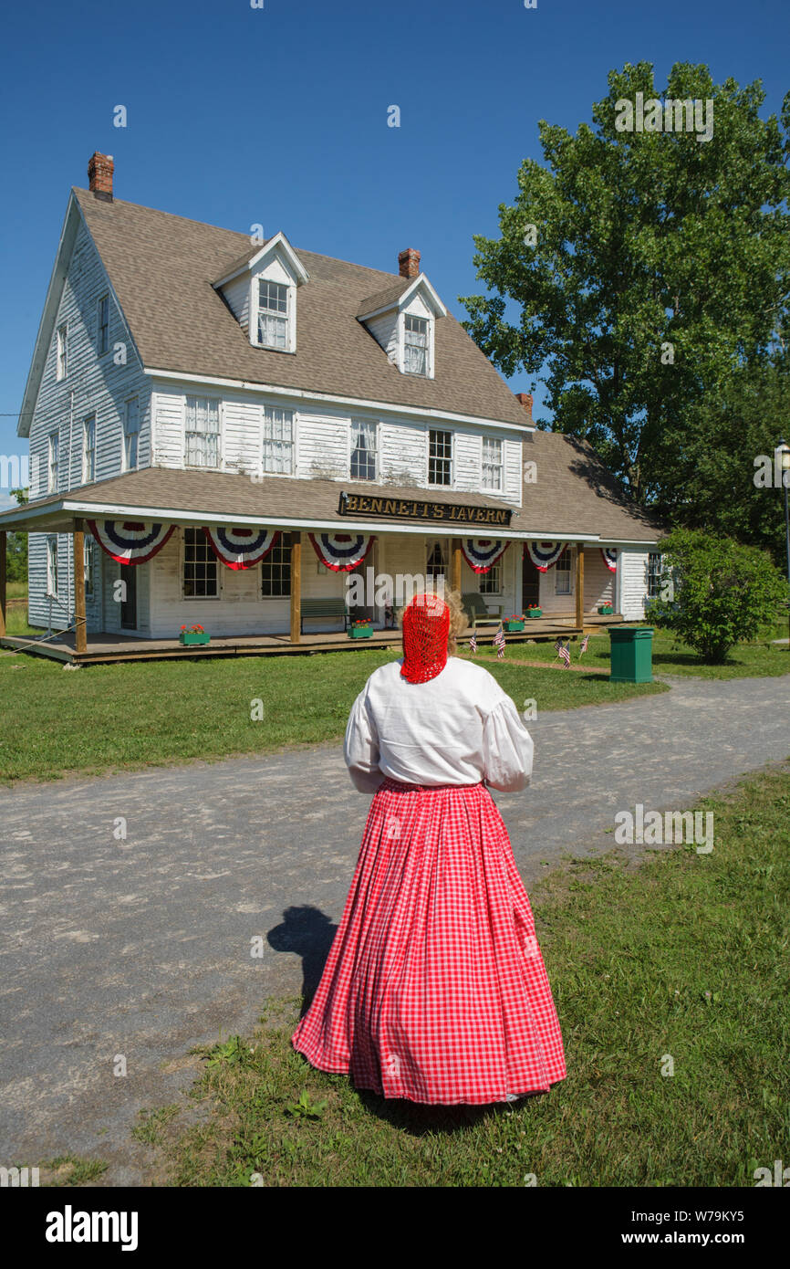 Period dress at Erie Canal Village, Rome, New York, Oneida County Stock Photo