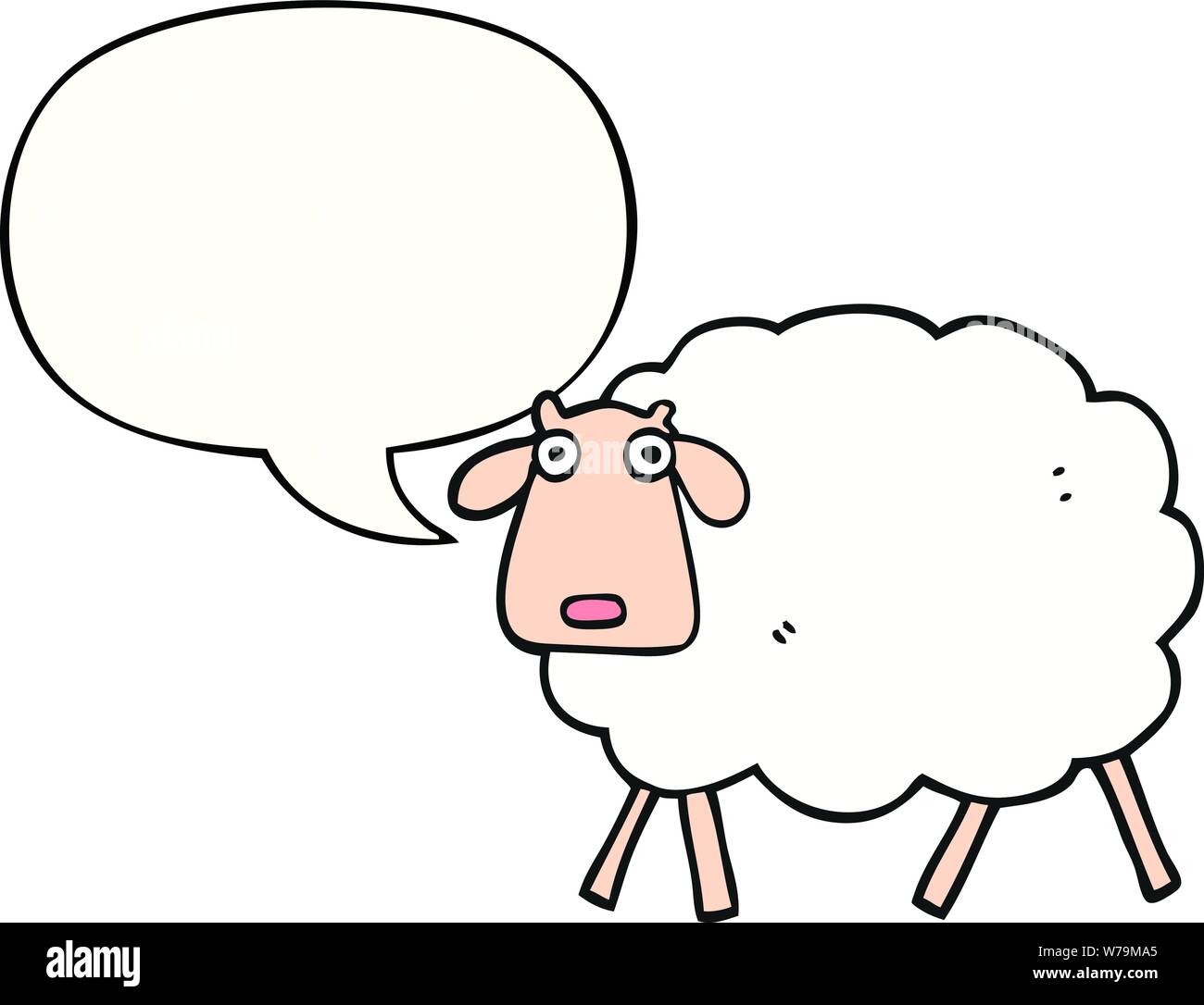 cartoon sheep with speech bubble Stock Vector