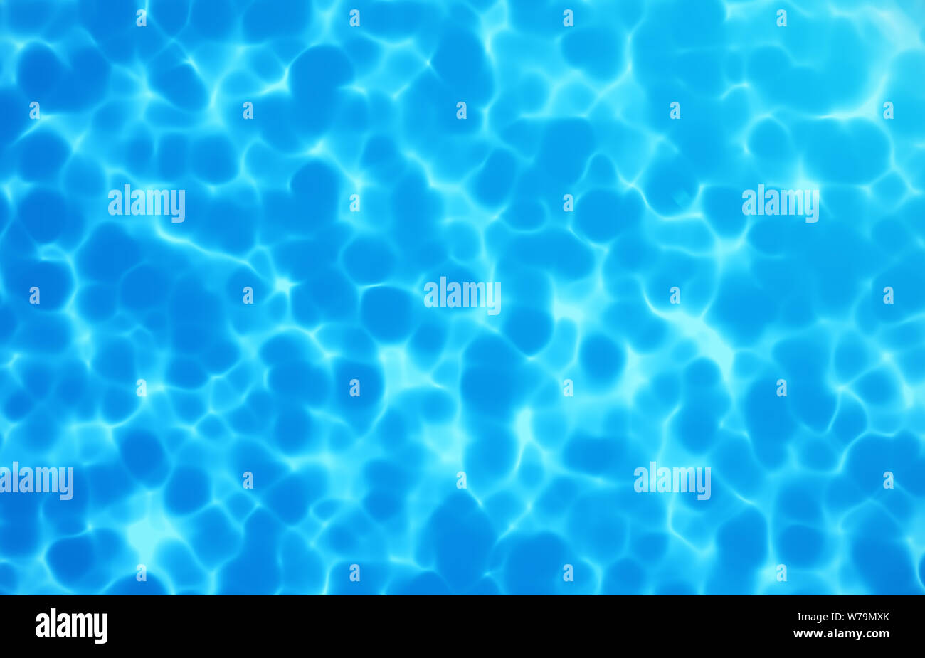 Water caustic background. Pure, clean blue water in the pool, 3D