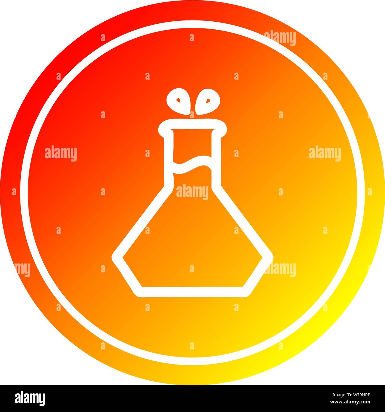 science experiment circular icon with warm gradient finish Stock Vector ...