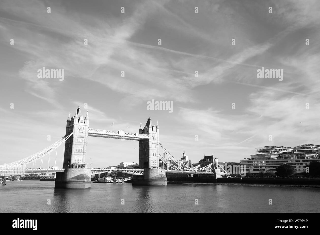 Tower Bridge Black And White Cityscape London England Stock Photo - Alamy