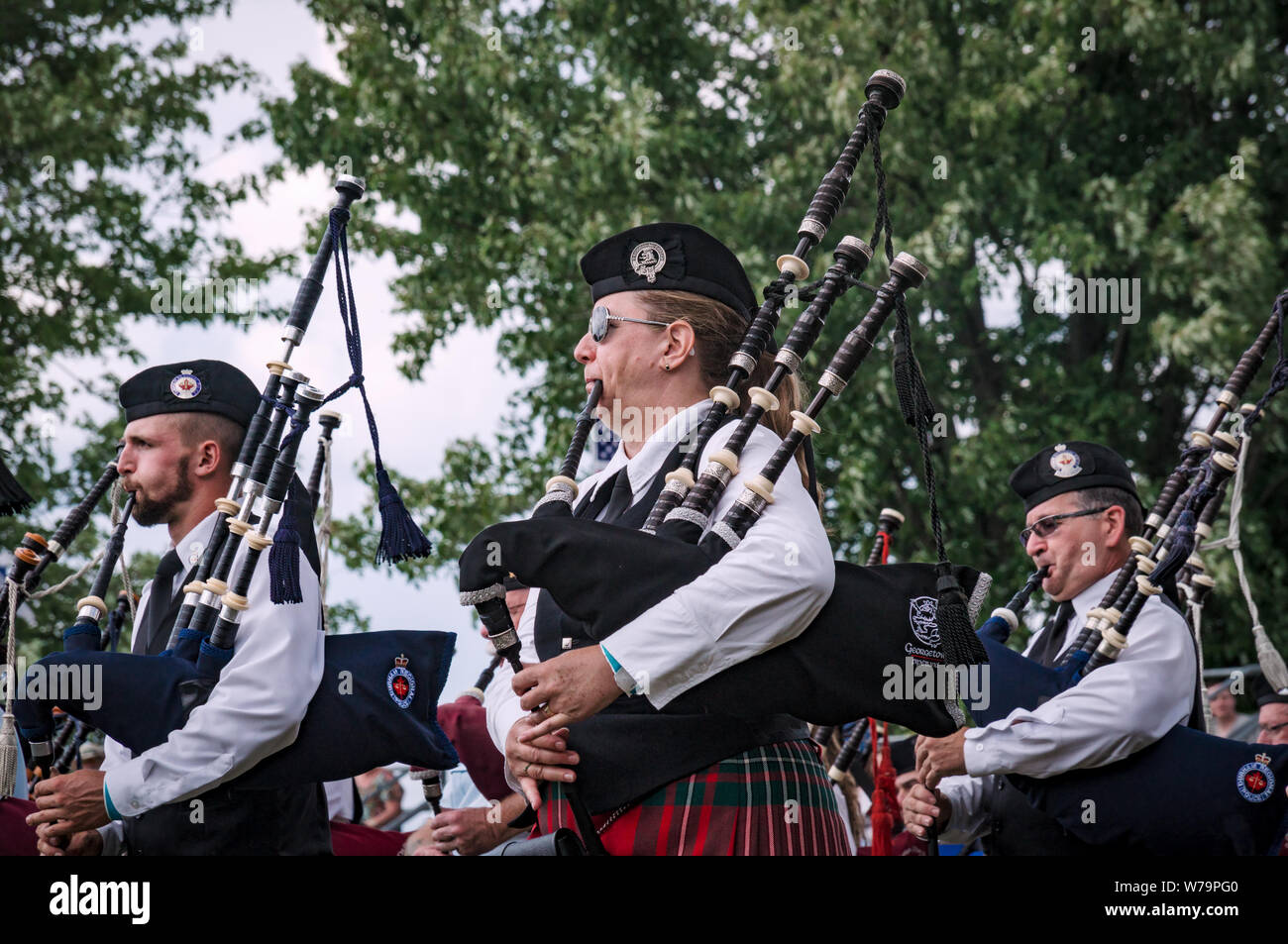 Fergus, Ontario, Canada 08 11 2018 Pipers of the Pipes and Drums