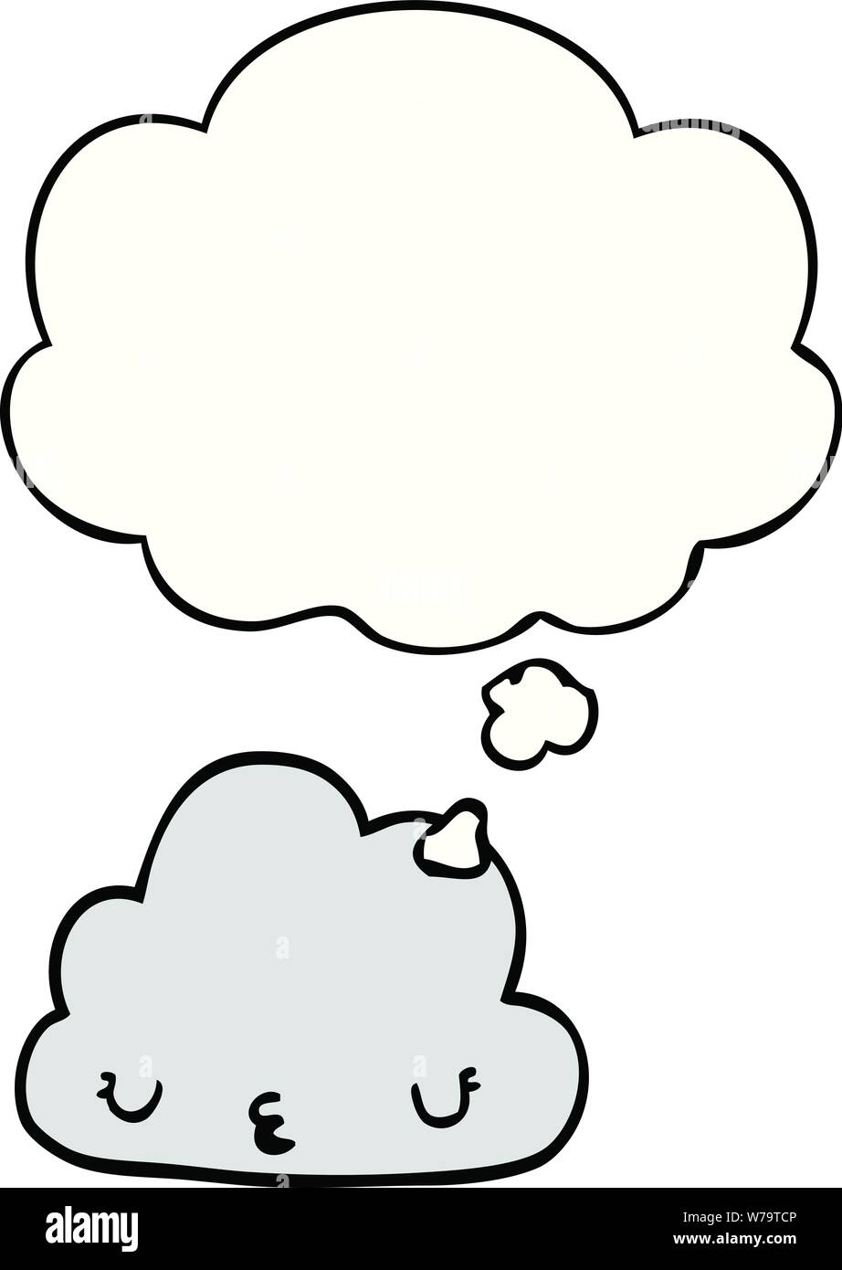 cute cartoon cloud with thought bubble Stock Vector Image & Art - Alamy