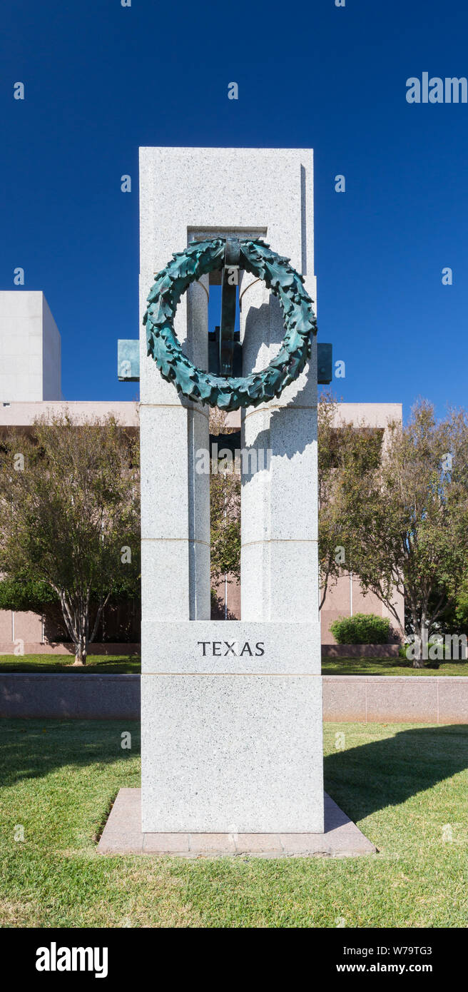 AUSTIN,TX/USA - NOVEMBER 15:  World War II Memorial on  grounds of Texas State Capitol honoring the 22,00 Texas who died in World War II. November 15, Stock Photo