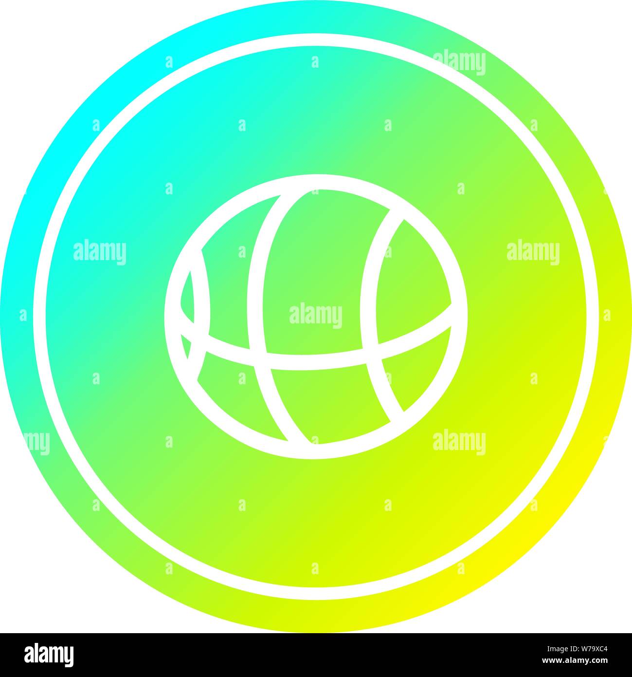 basketball sports circular icon with cool gradient finish Stock Vector