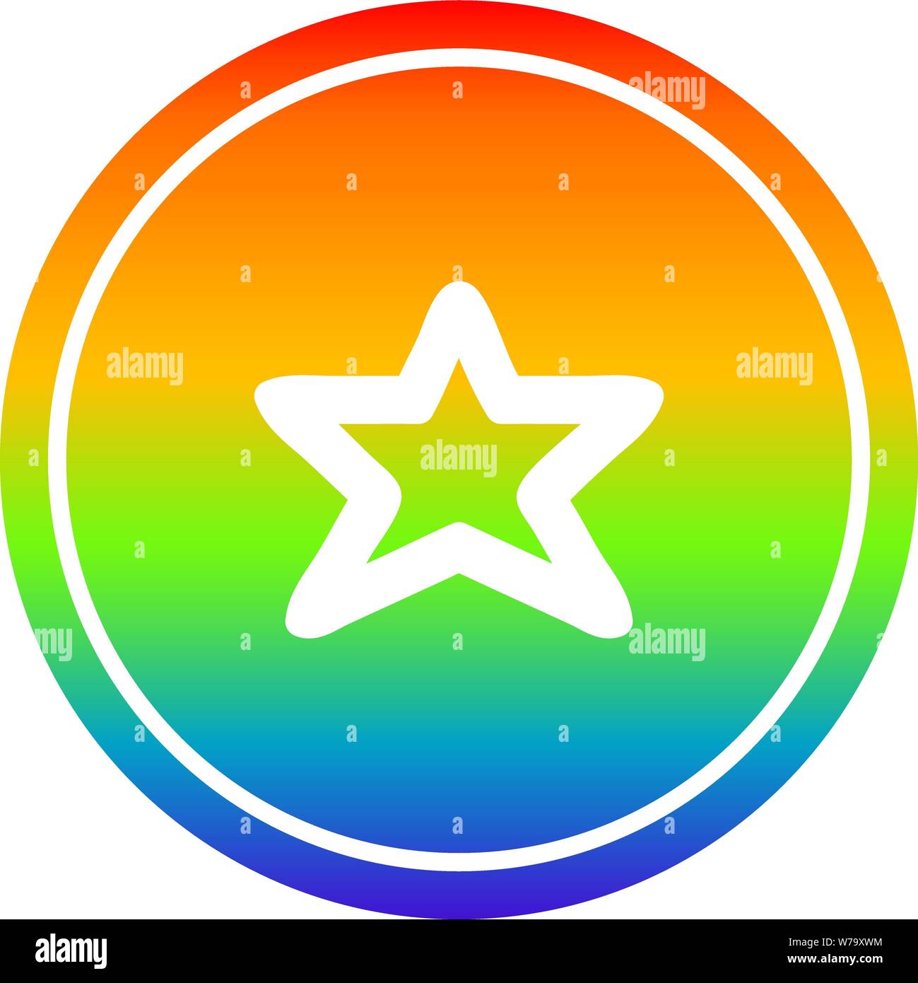 star shape circular icon with rainbow gradient finish Stock Vector ...