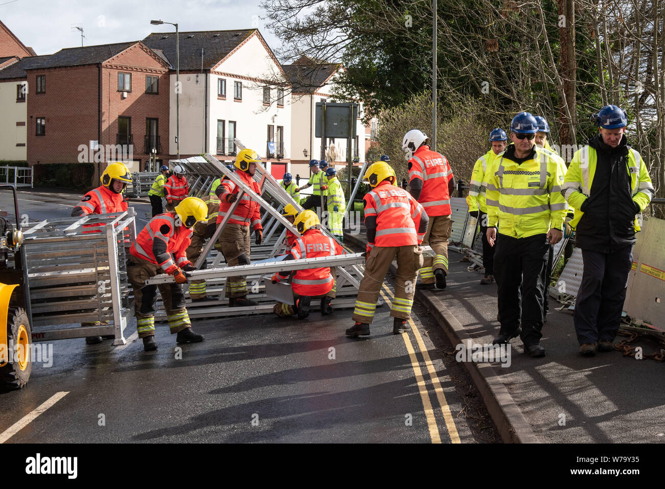 A Swollen River Severn Flows Through The Worcestershire Town Of Bewdley ...