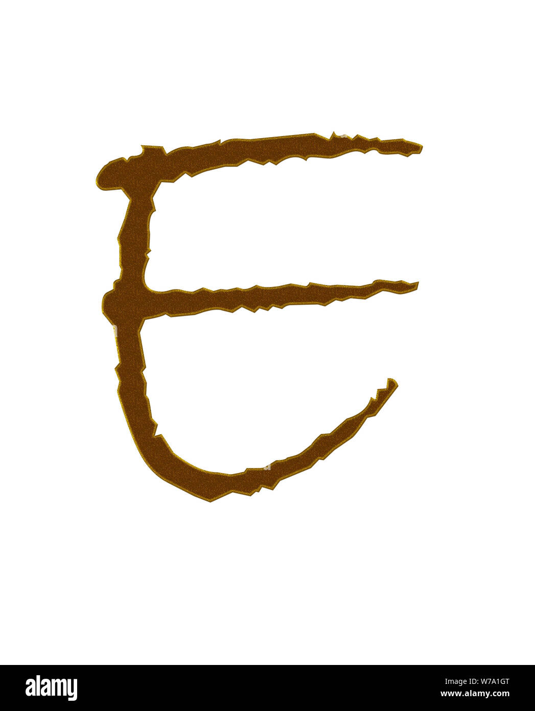 Rusty metal font Letter 3D Serbia, alphabet, capital letter, rustic letter Stock Photo