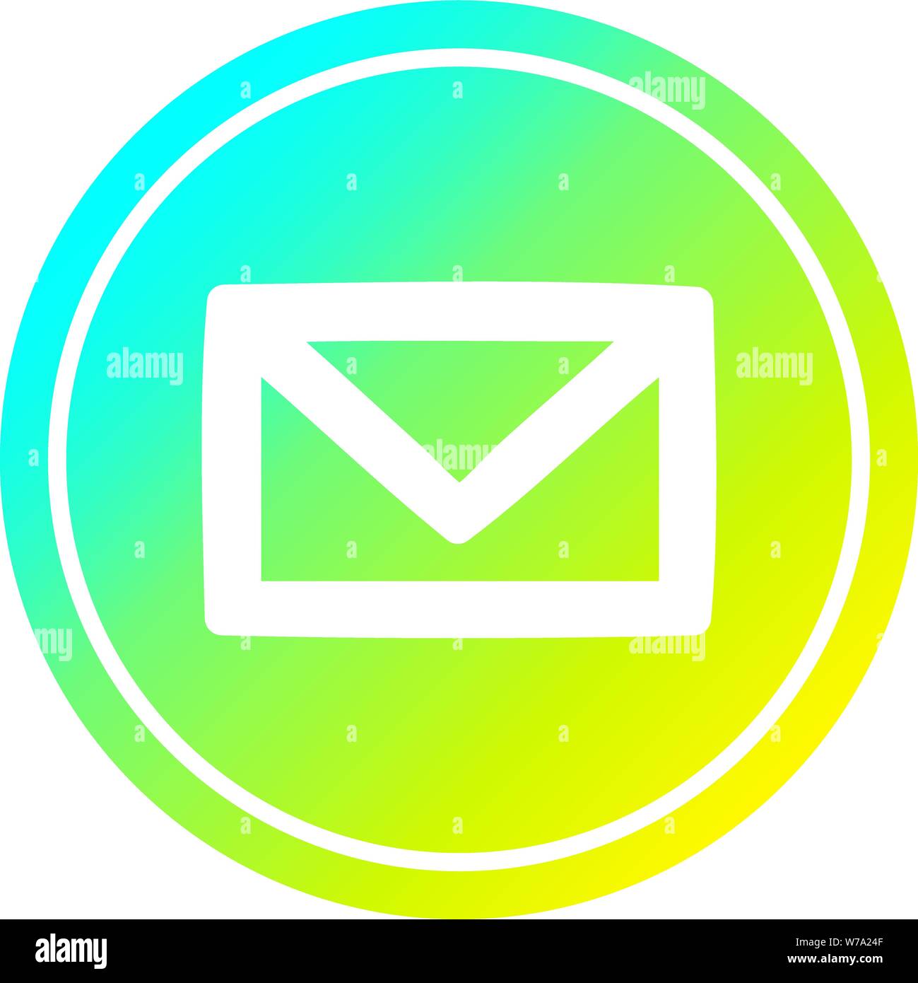 envelope letter circular icon with cool gradient finish Stock Vector ...