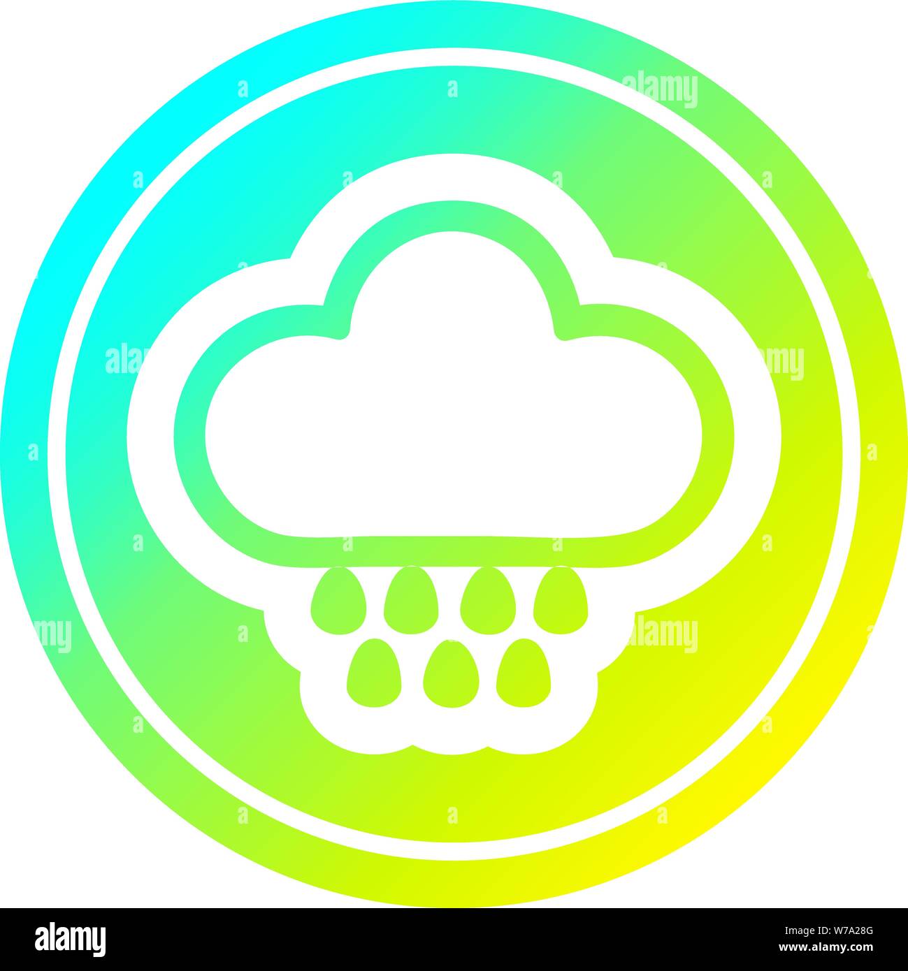 rain cloud circular icon with cool gradient finish Stock Vector Image ...