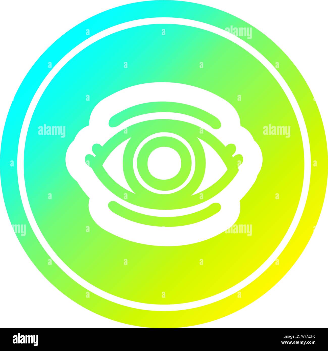 staring eye circular icon with cool gradient finish Stock Vector Image ...