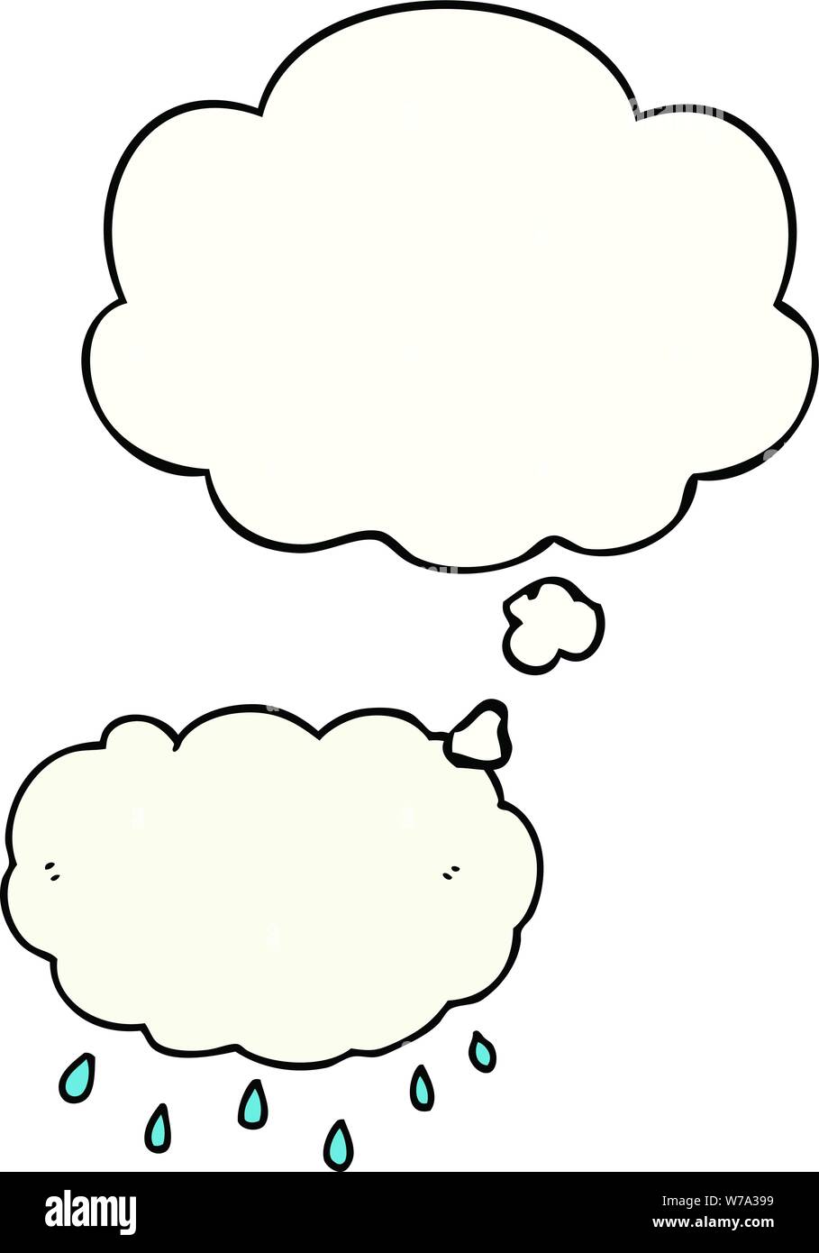 cartoon rain cloud with thought bubble Stock Vector Image & Art - Alamy