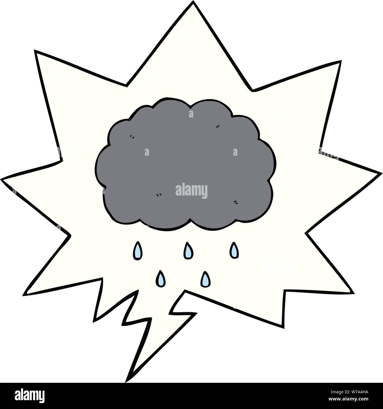 cartoon cloud raining with speech bubble Stock Vector Image & Art - Alamy