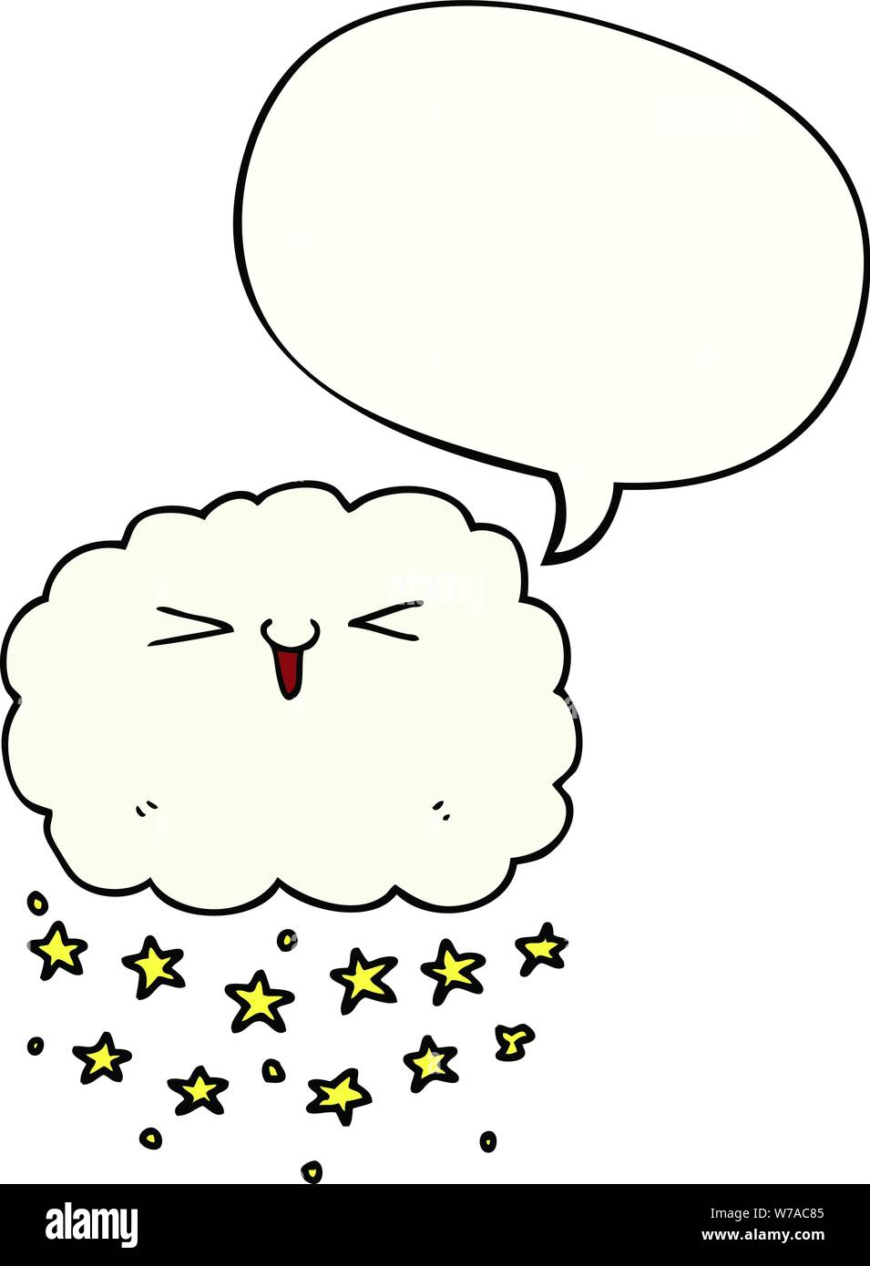 happy cartoon cloud with speech bubble Stock Vector Image & Art - Alamy