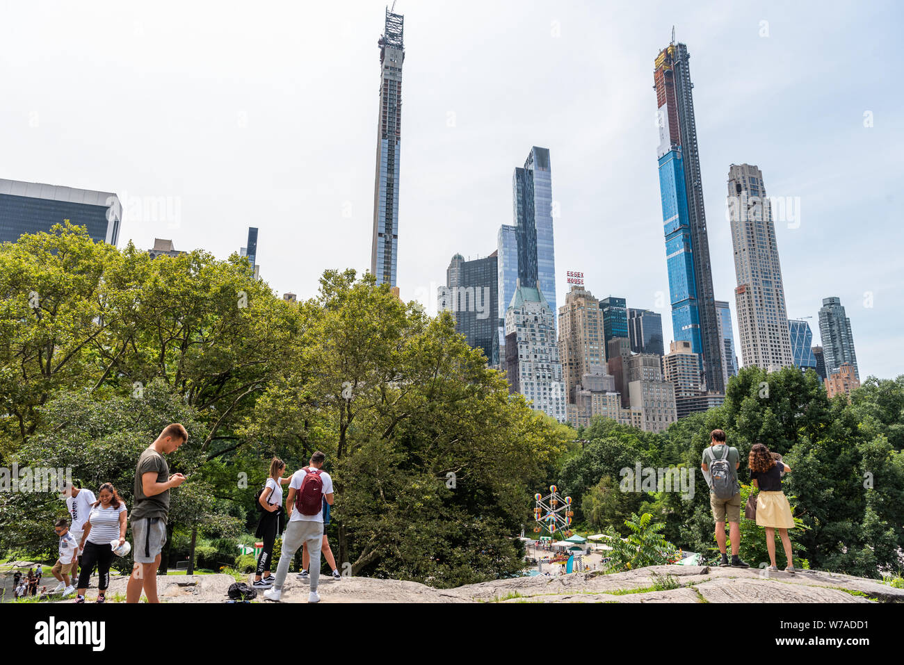 Midtown Skyscrapers seen from Central Park, Manhattan, New York, USA Stock Photo