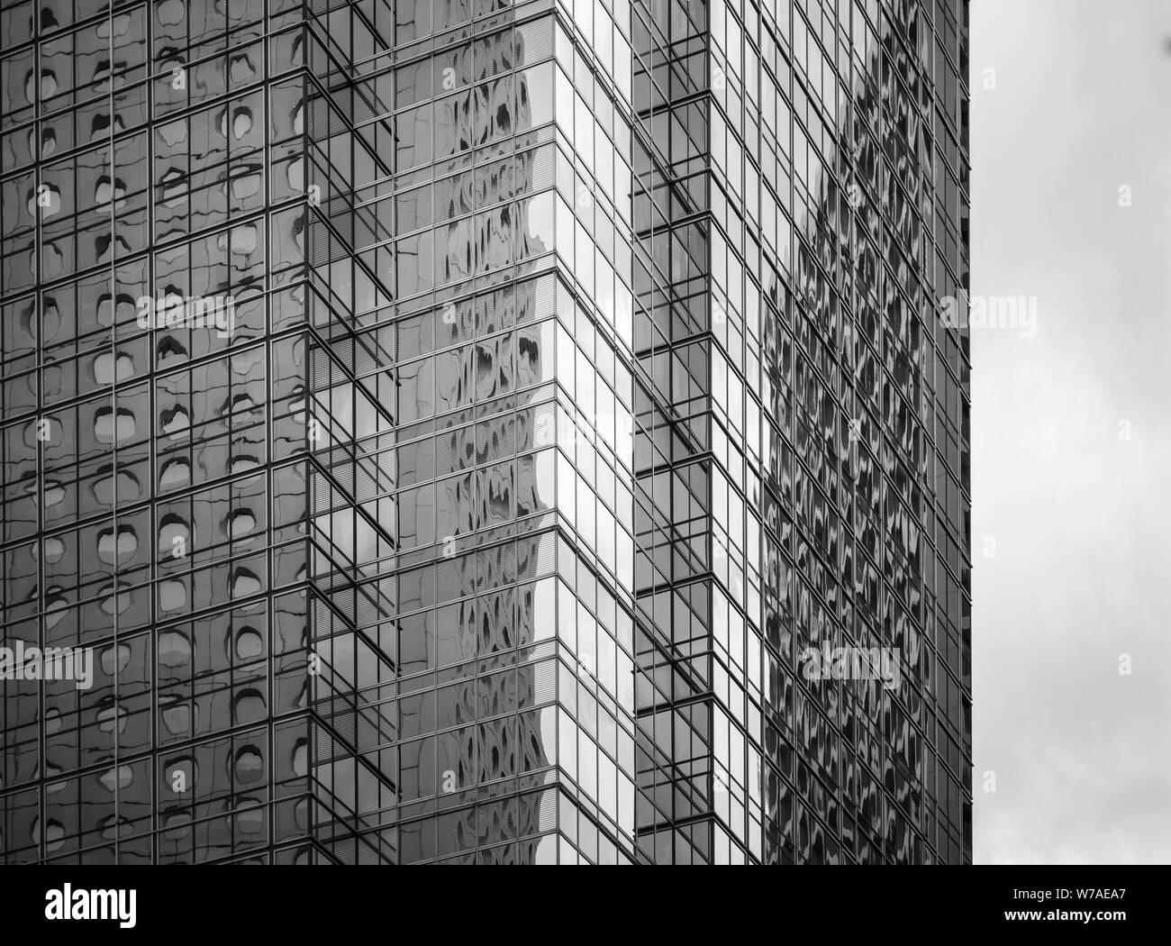 Hong Kong Commercial Building Close Up; Black and White style Stock ...