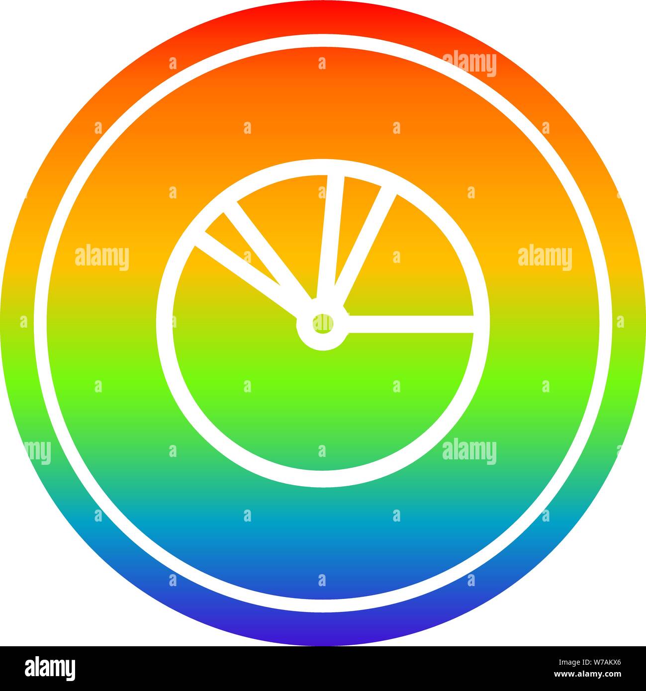 pie chart circular icon with rainbow gradient finish Stock Vector Image ...