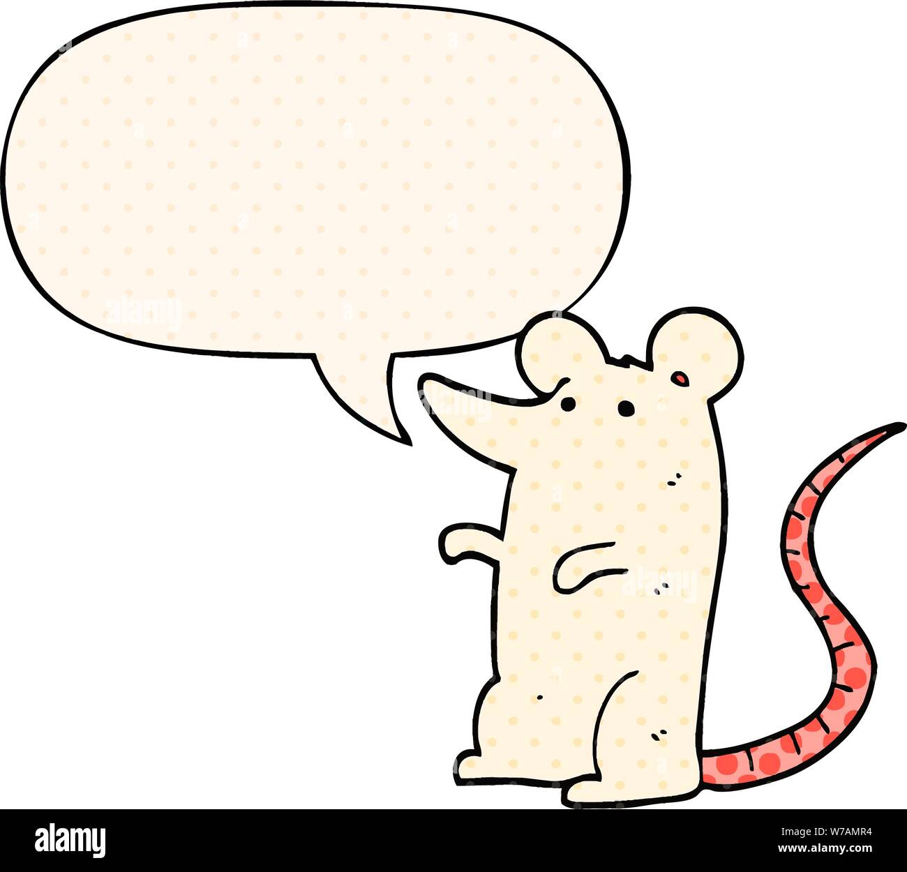 cartoon rat with speech bubble in comic book style Stock Vector
