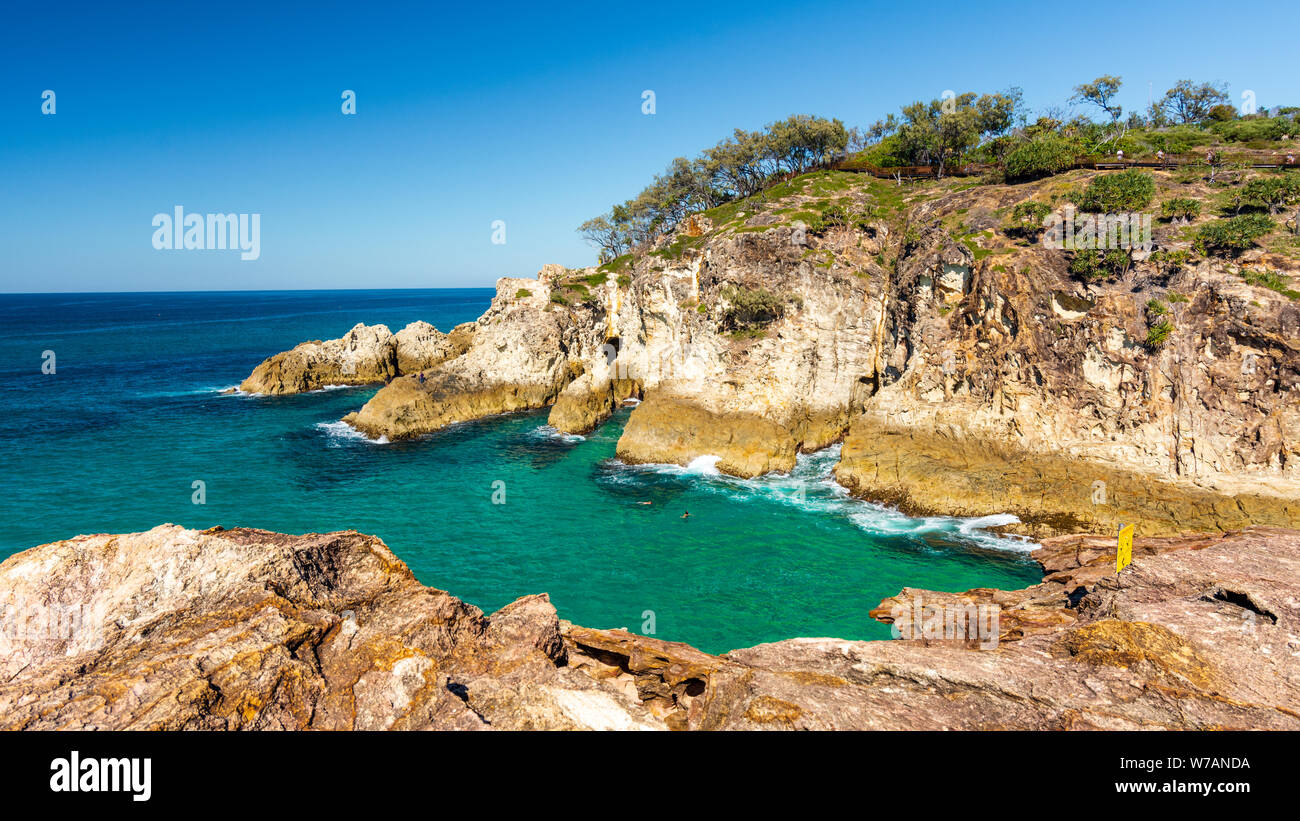 The Rocky Coastline of North Stradbroke Island - Australia Stock Photo