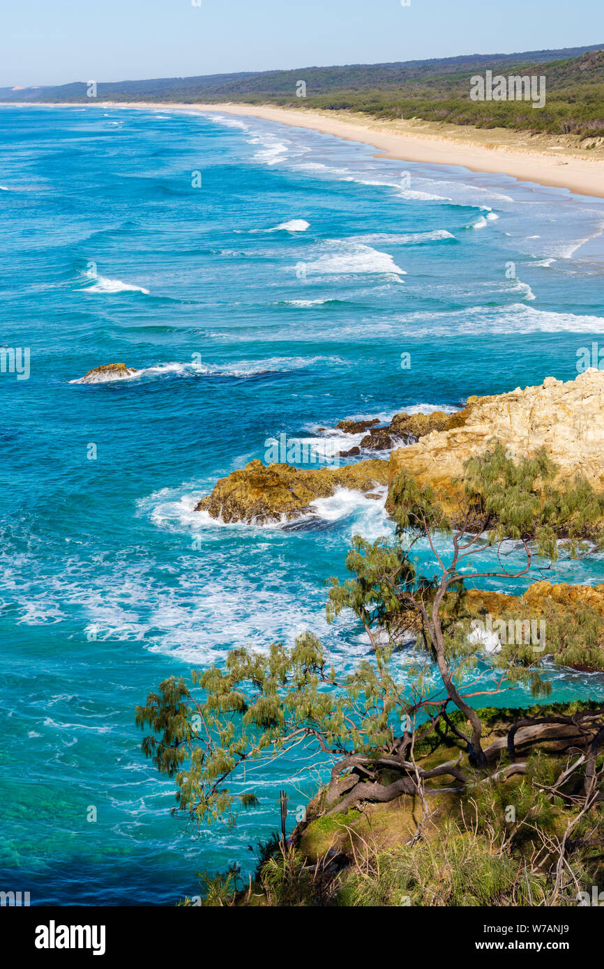 An Australian Beach on North Stradbroke Island on a  Perfect Sunny Day Stock Photo