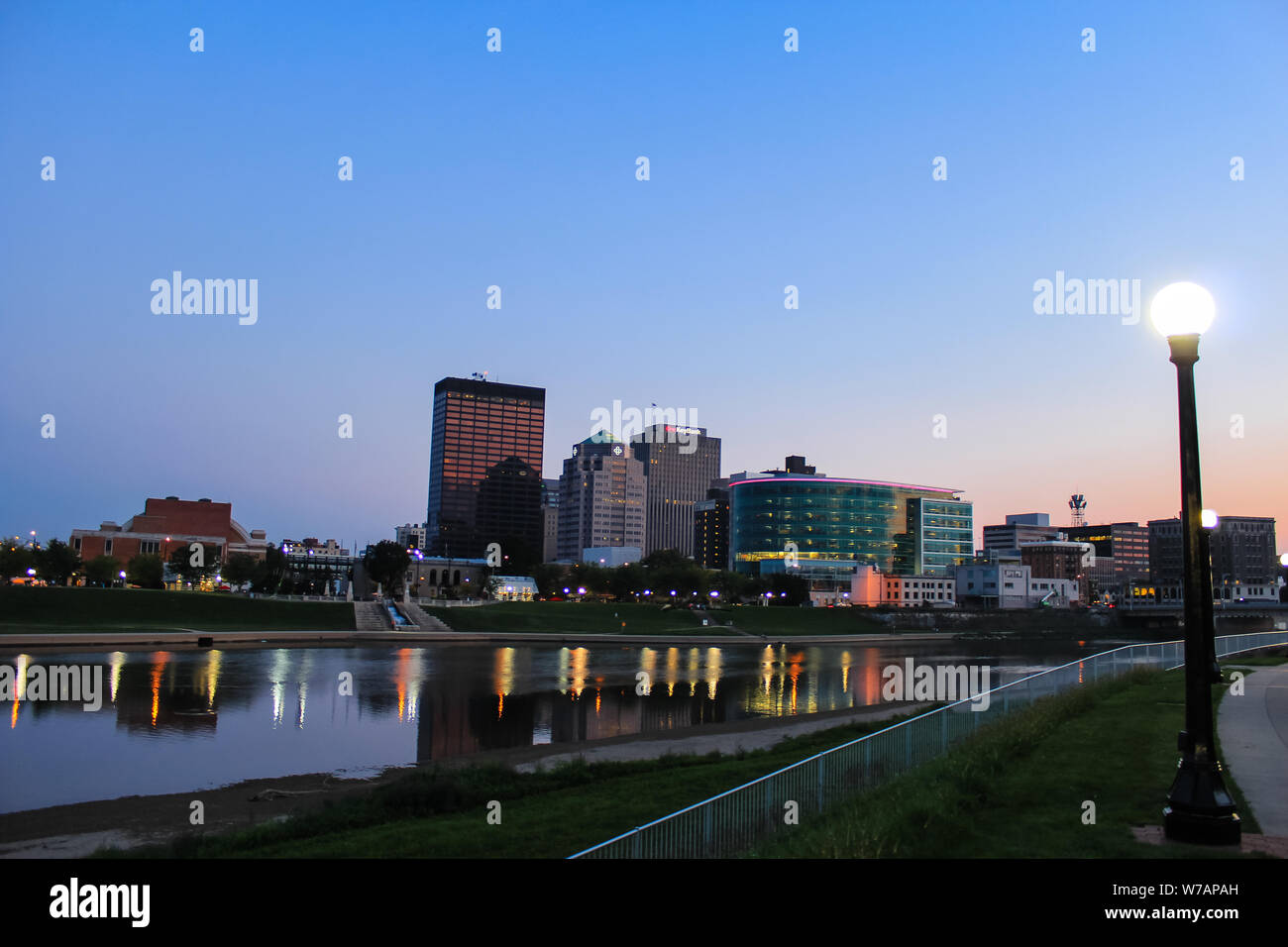 Dayton, Ohio skyline at dusk Stock Photo