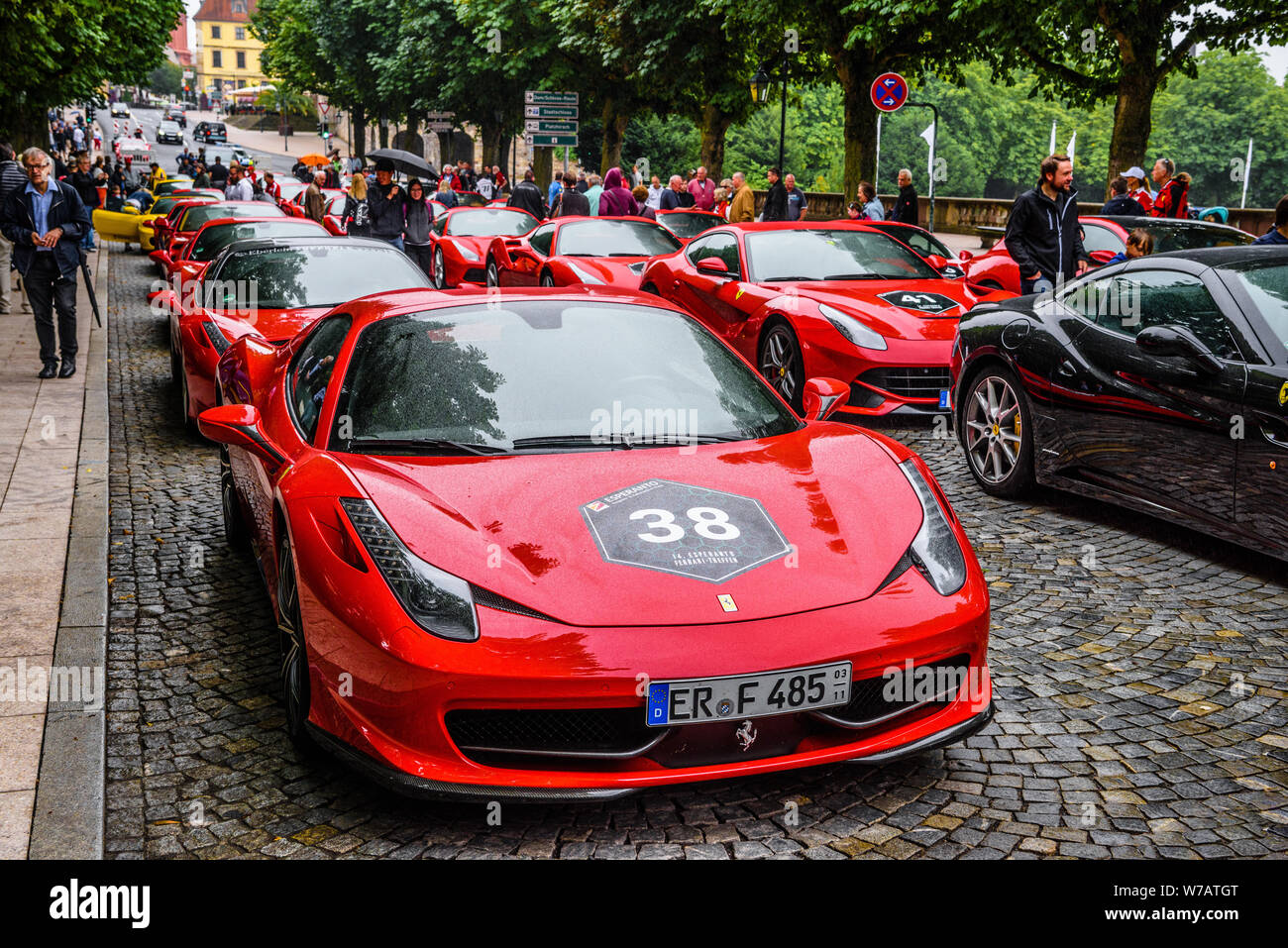 Germany Fulda Jul 2019 Red Ferrari 458 Spider Coupe Was