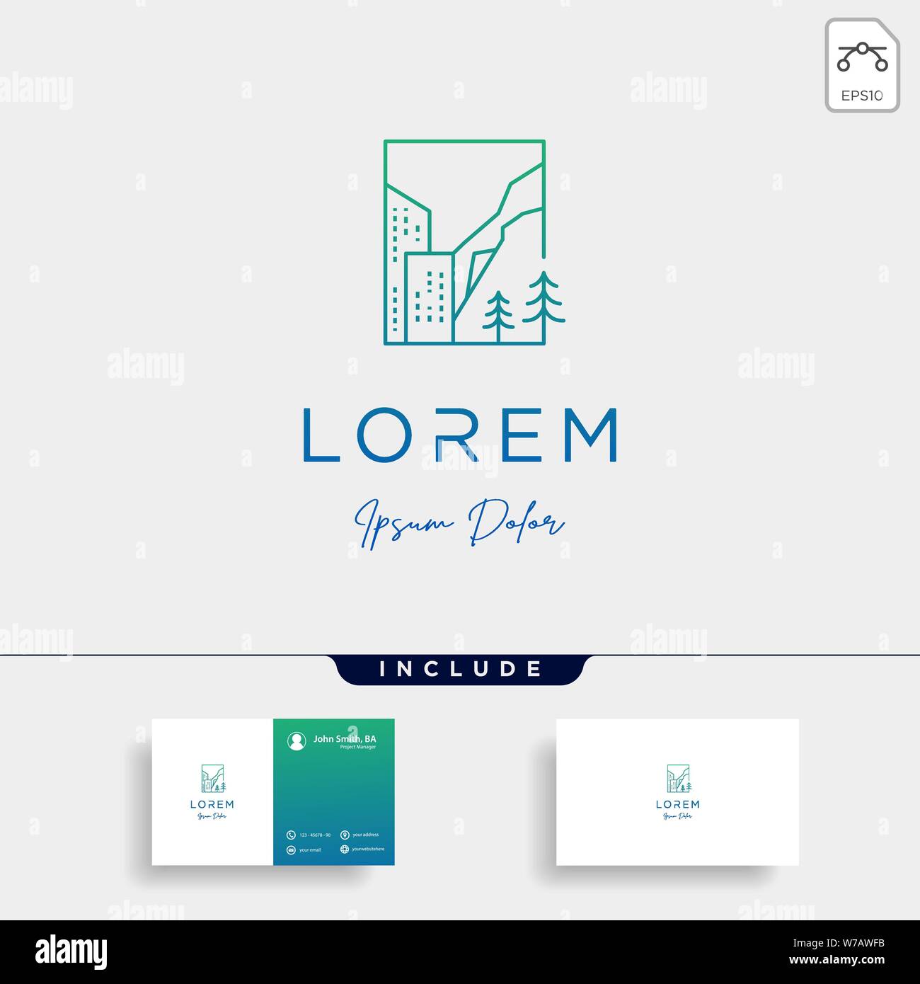 mountain city logo design vector Stock Vector