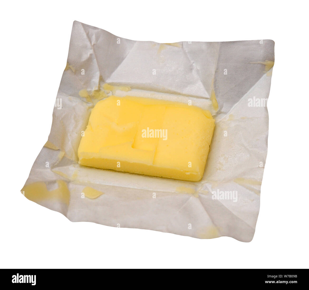 unwrapped butter isolate on white background Stock Photo