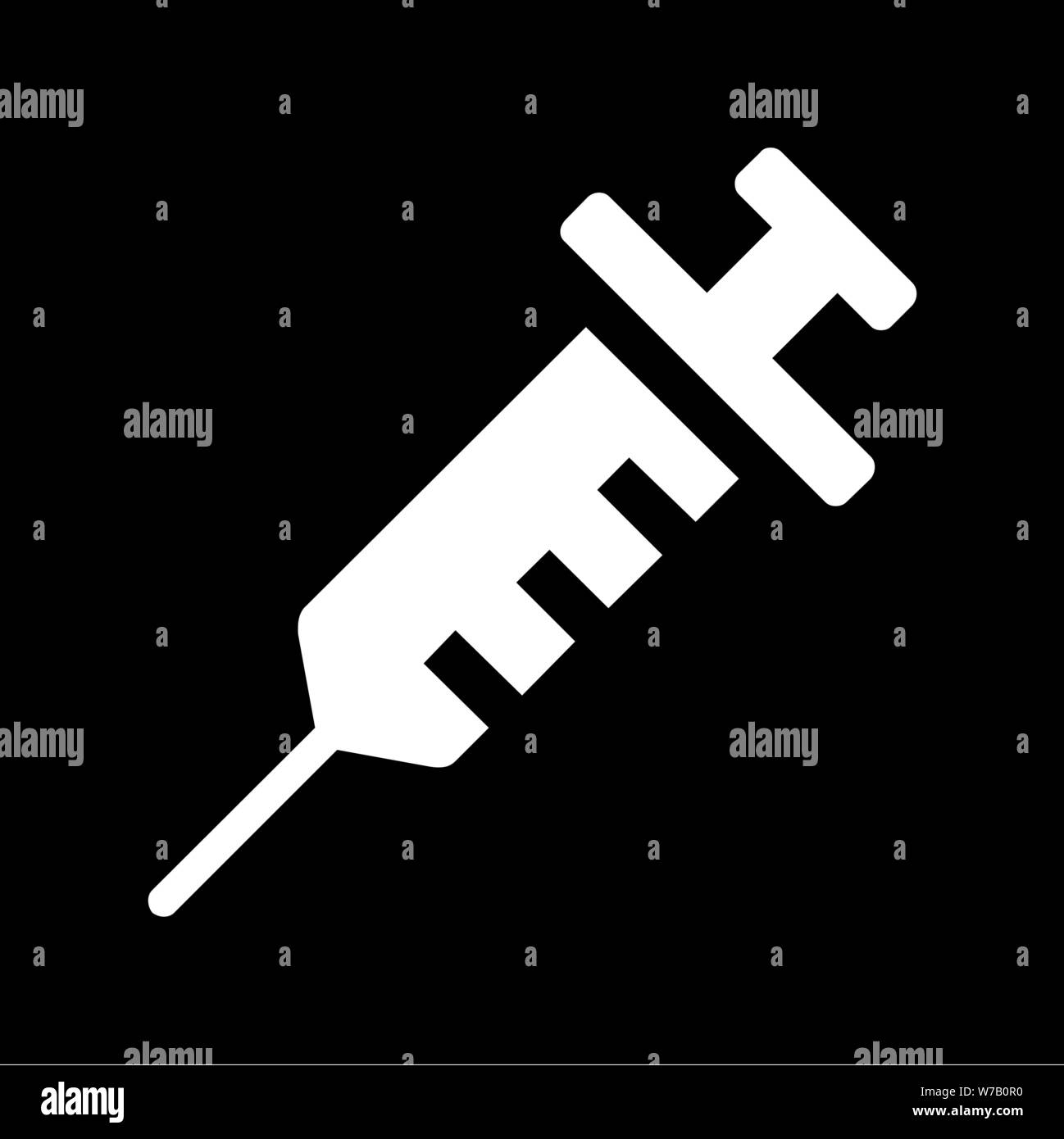 A black and white Syringe icon illustration Stock Vector