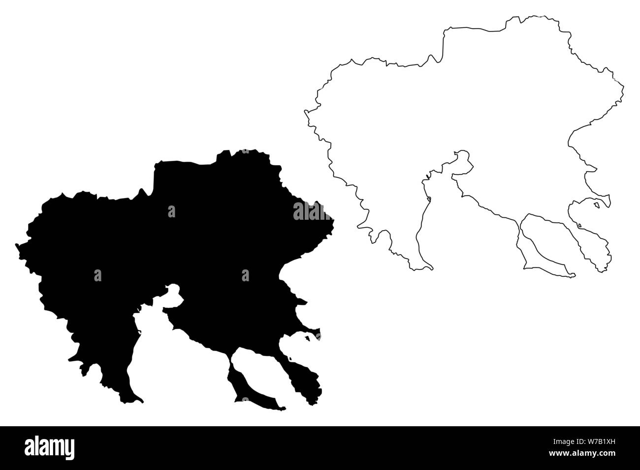Central Macedonia Region (Greece, Hellenic Republic, Hellas) map vector illustration, scribble sketch Central Macedonia map Stock Vector