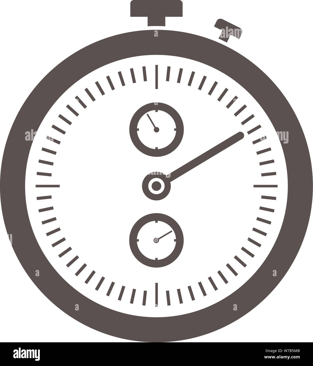 simple flat black and white stopwatch icon vector illustration Stock Vector
