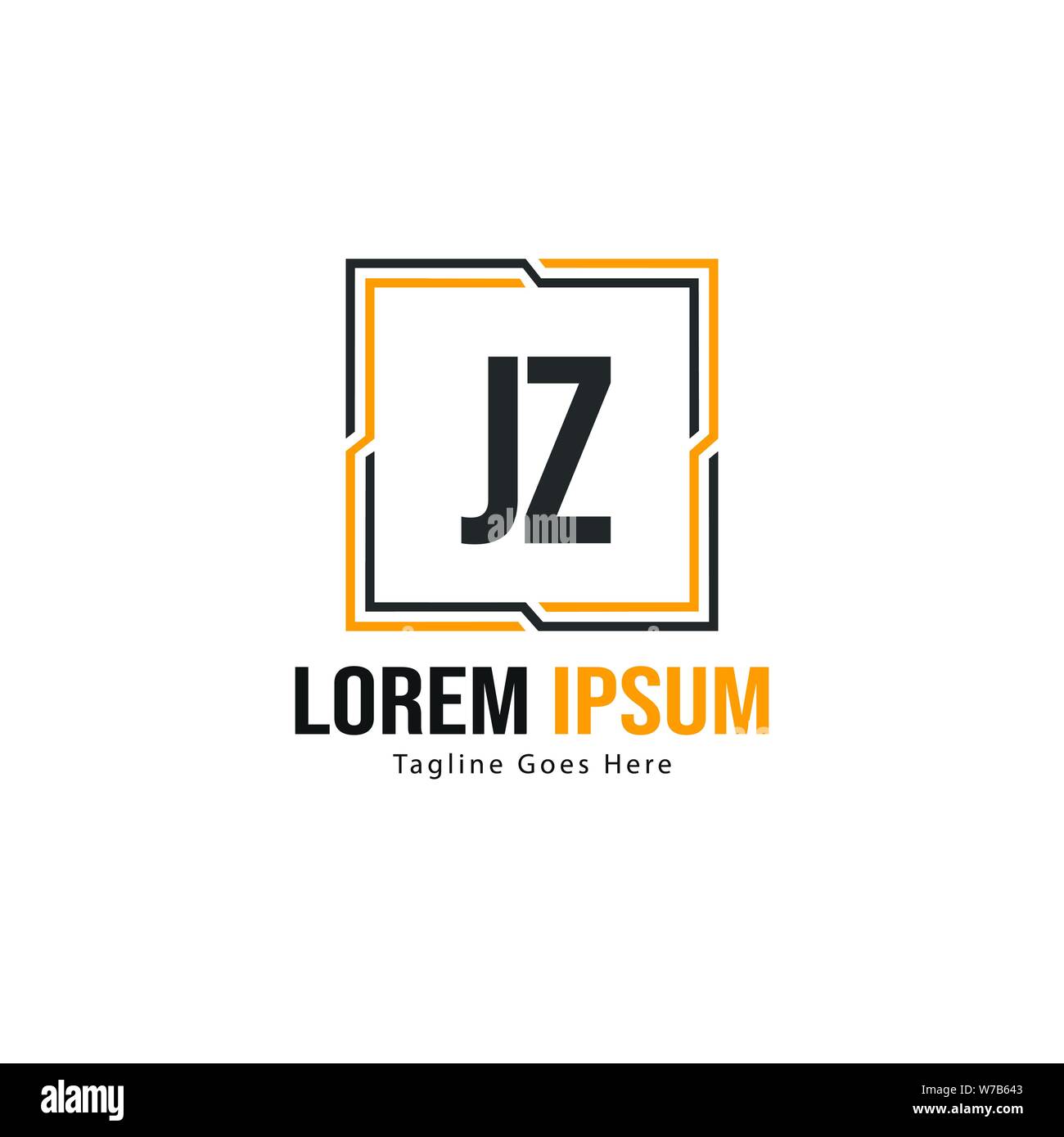 Initial JZ logo template with modern frame. Minimalist JZ letter logo vector illustration design Stock Vector