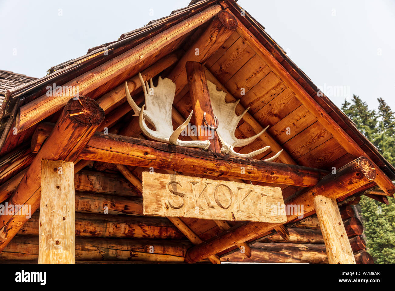 Entranceway Of Main Lodge At Skoki Ski Lodge A Remote Backcountry
