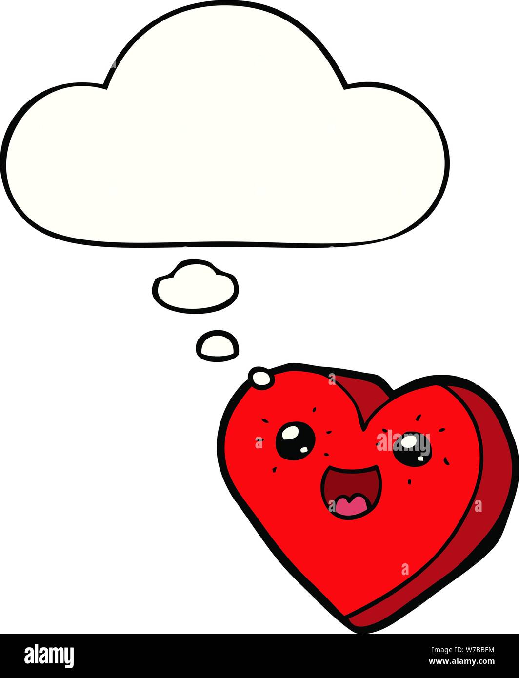 heart cartoon character with thought bubble Stock Vector Image & Art ...