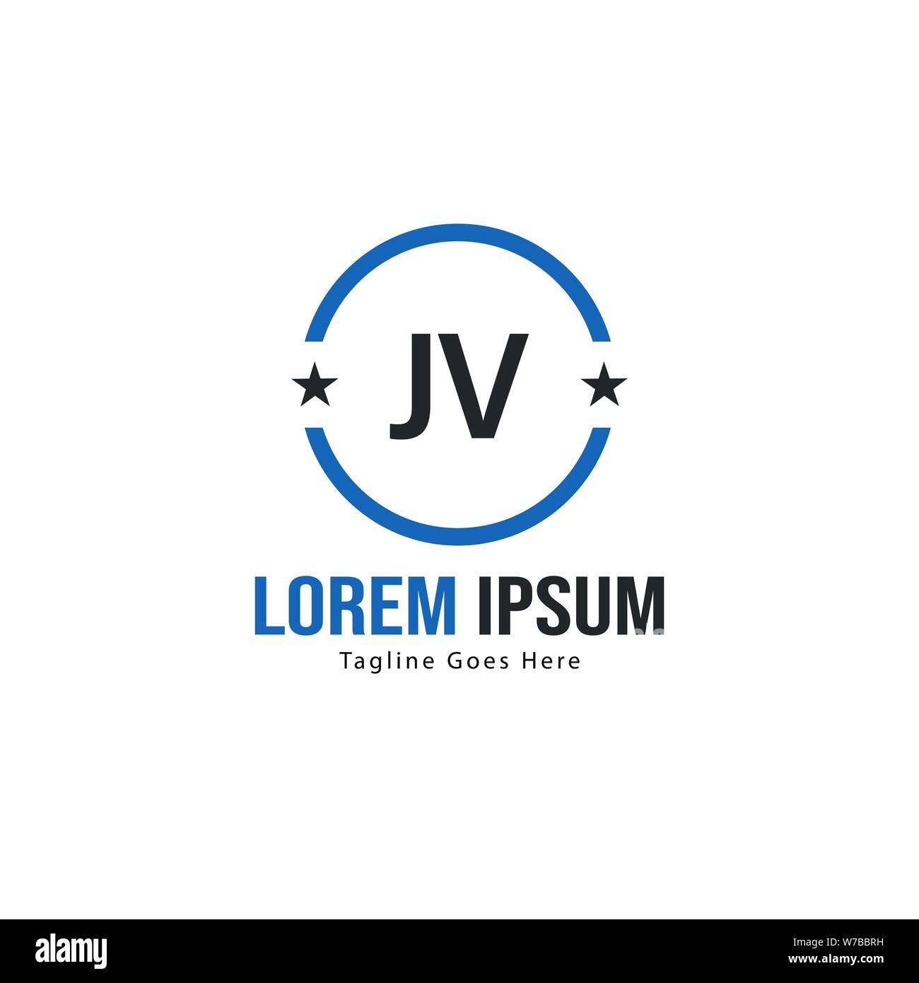 Initial JV logo template with modern frame. Minimalist JV letter logo ...