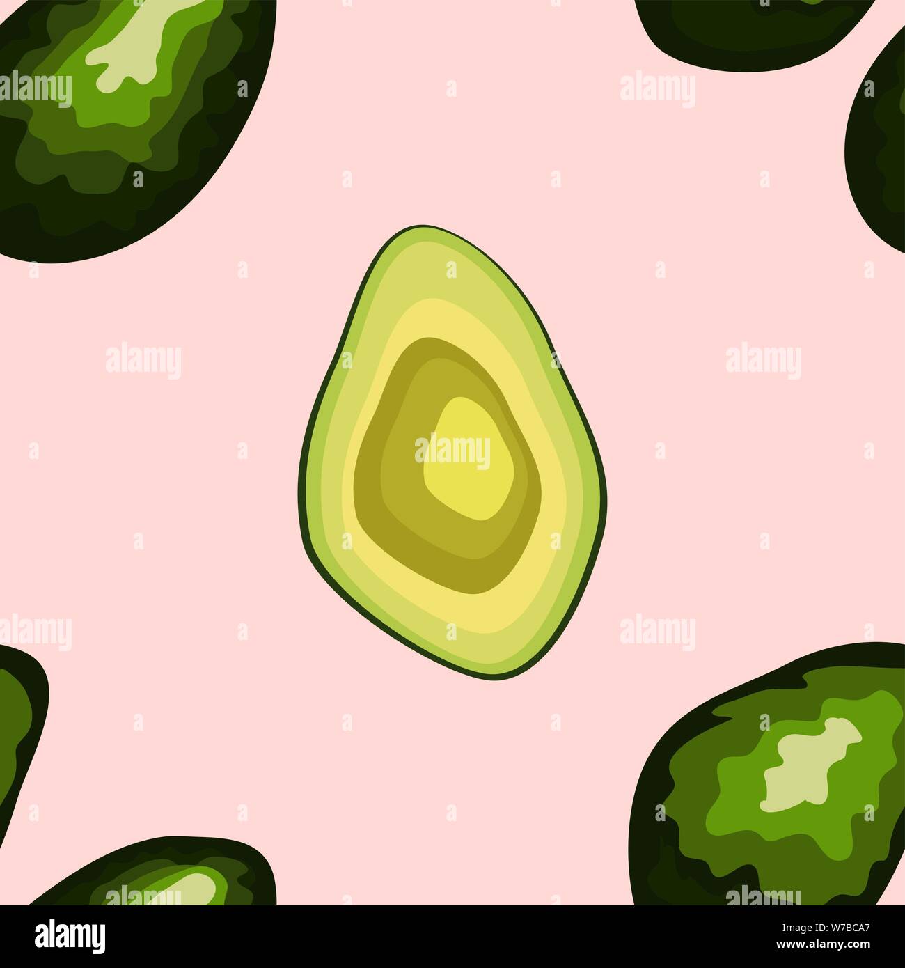 Avocado seamless pattern on background. Whole and cut avocado Stock ...