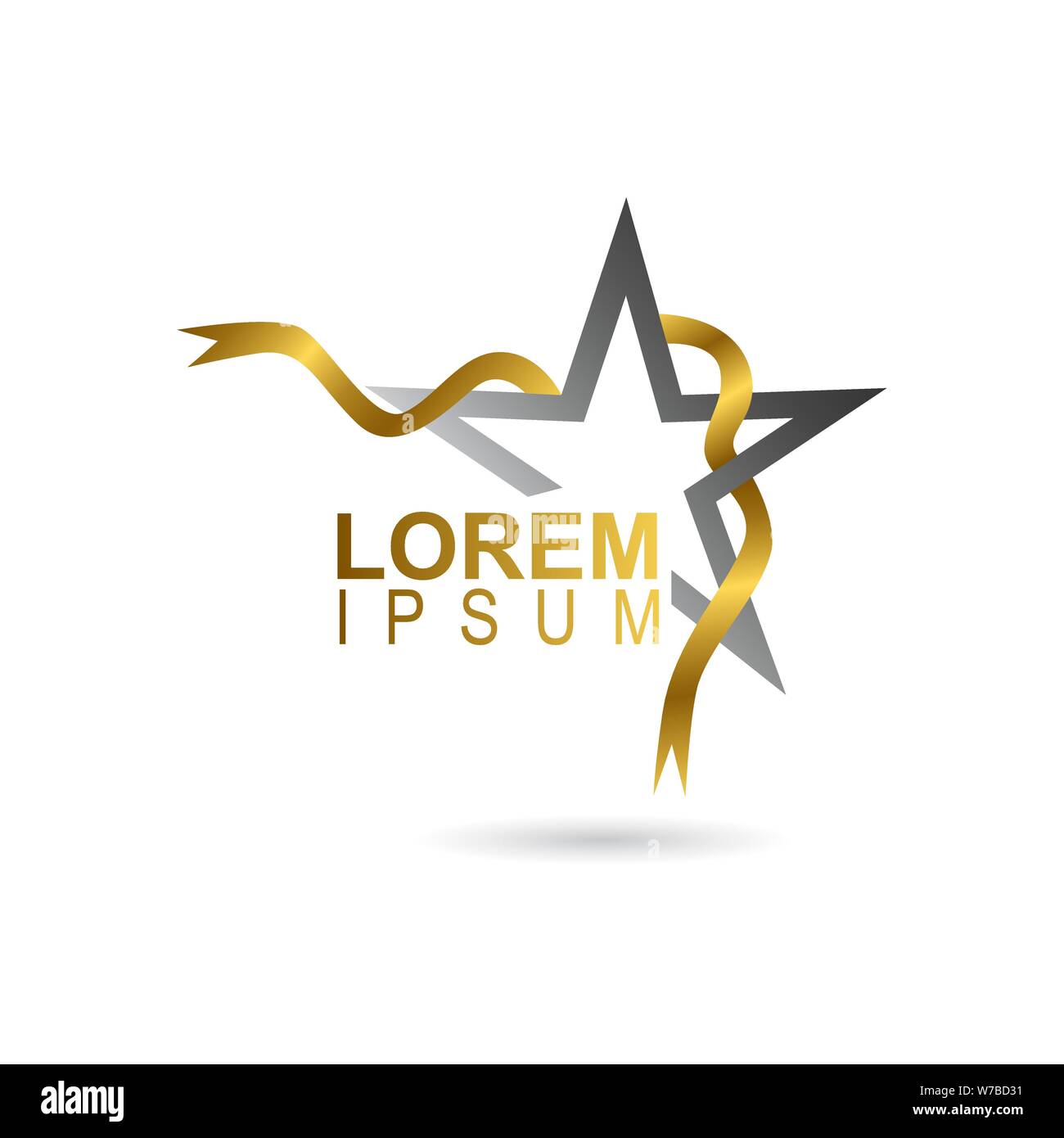 Star Logo Emblem on White Isolated Background Stock Vector