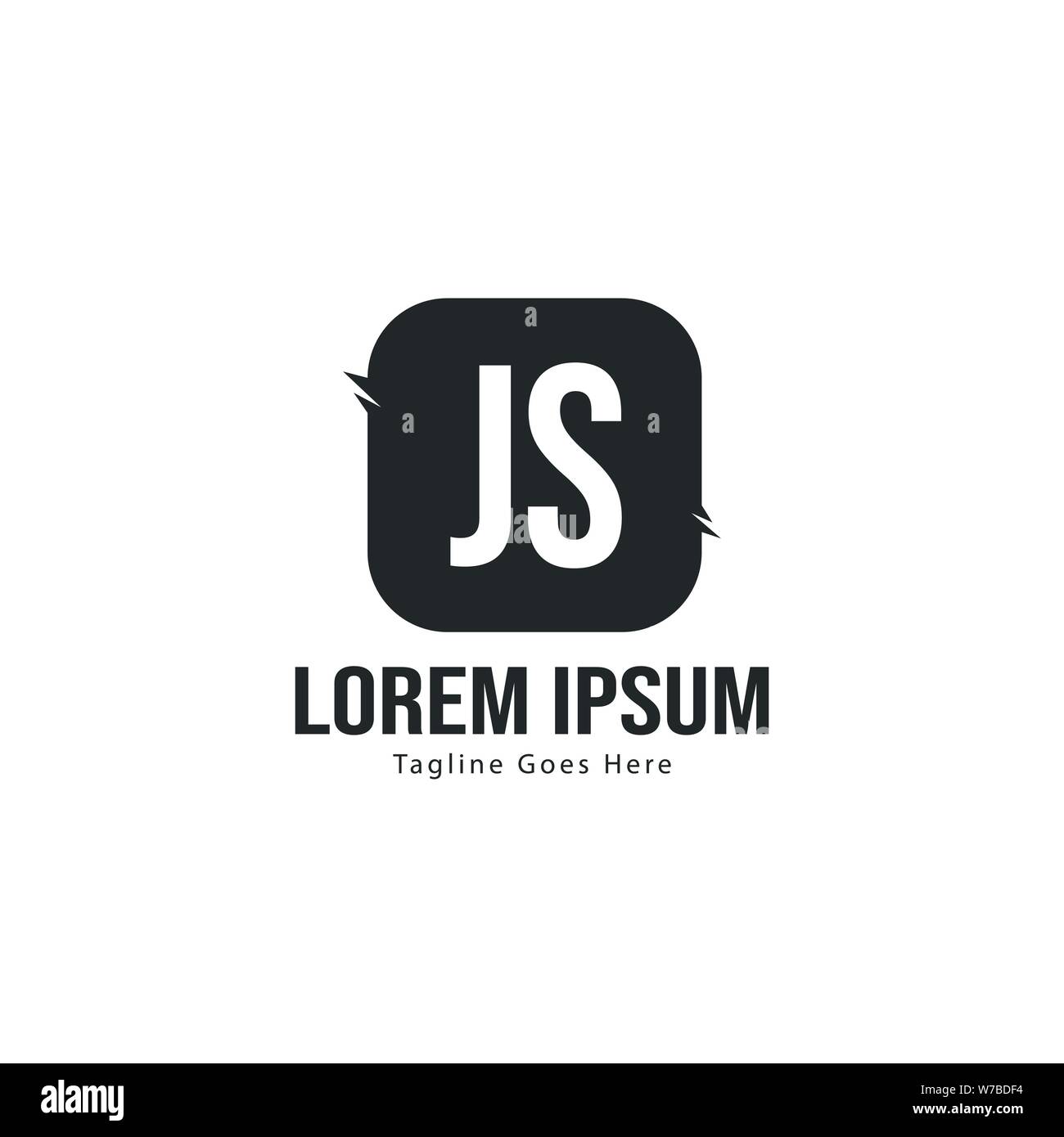 Initial JS logo template with modern frame. Minimalist JS letter logo