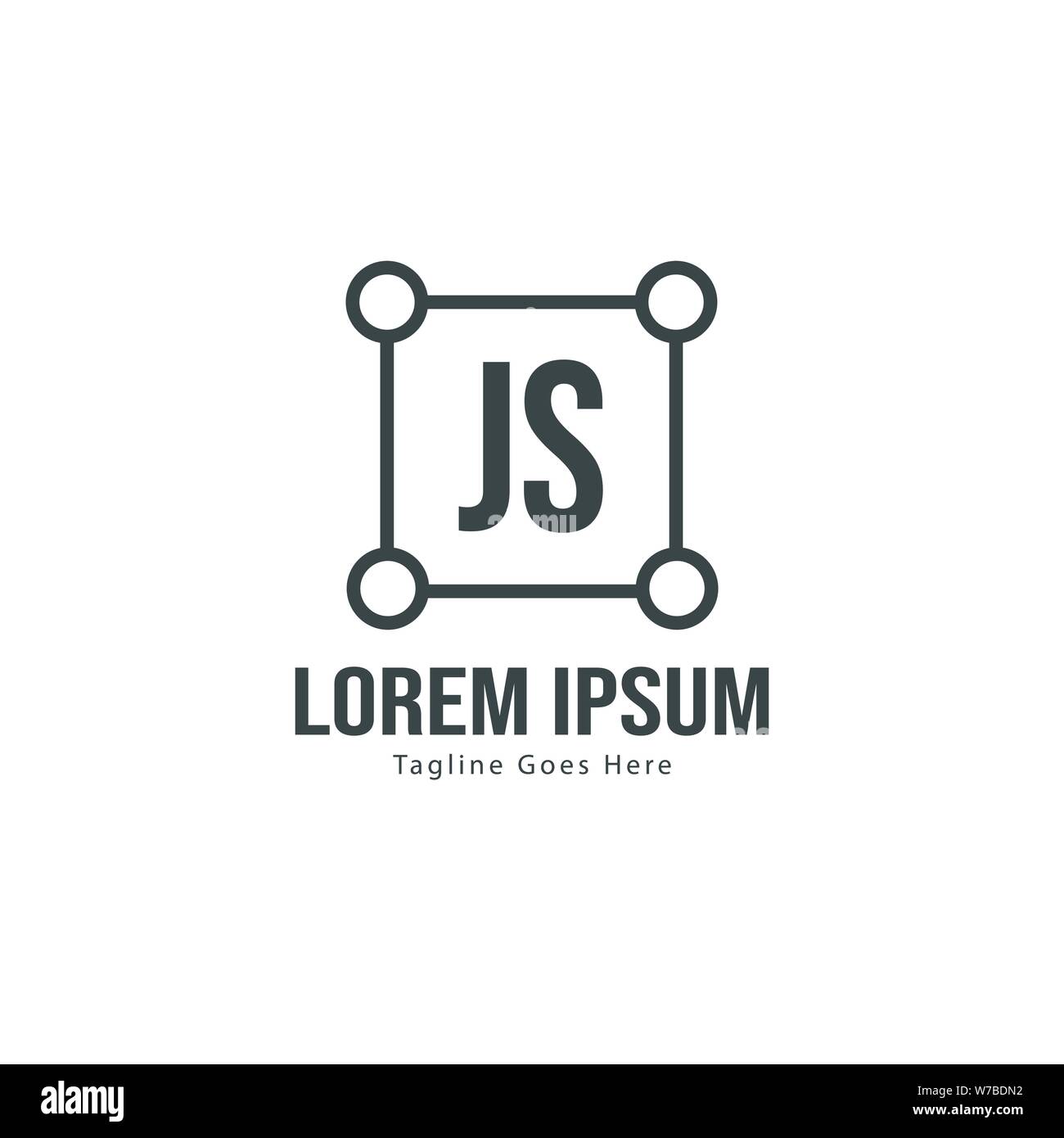 Initial JS logo template with modern frame. Minimalist JS letter logo ...