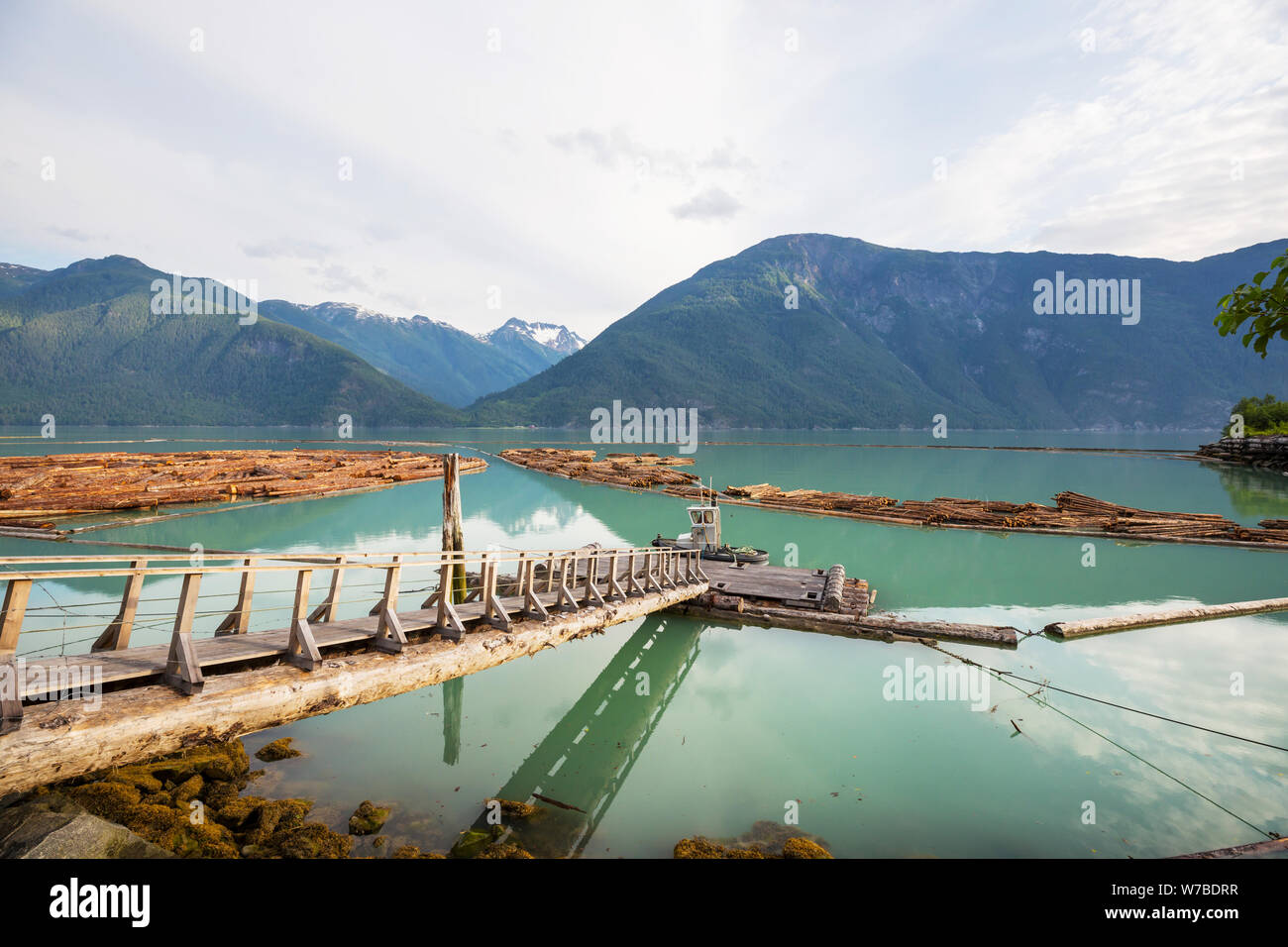 Beautiful shoreline at sunset in Bella Coola, Canada Stock Photo Alamy