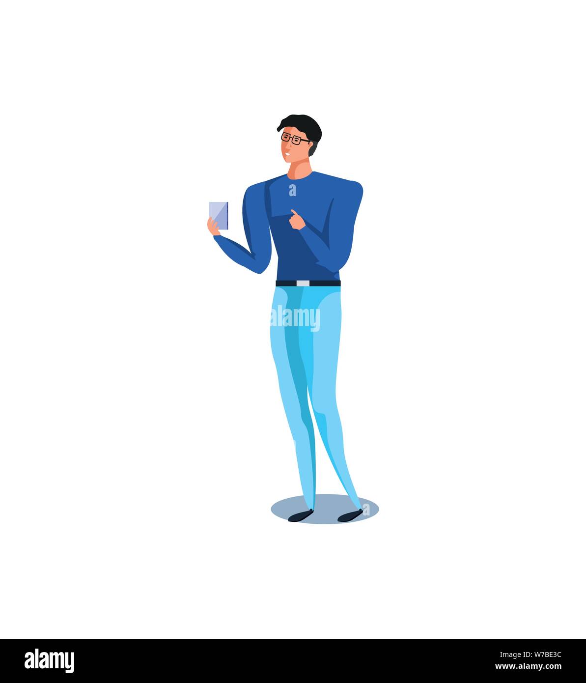 business man using smartphone device vector illustration design Stock ...