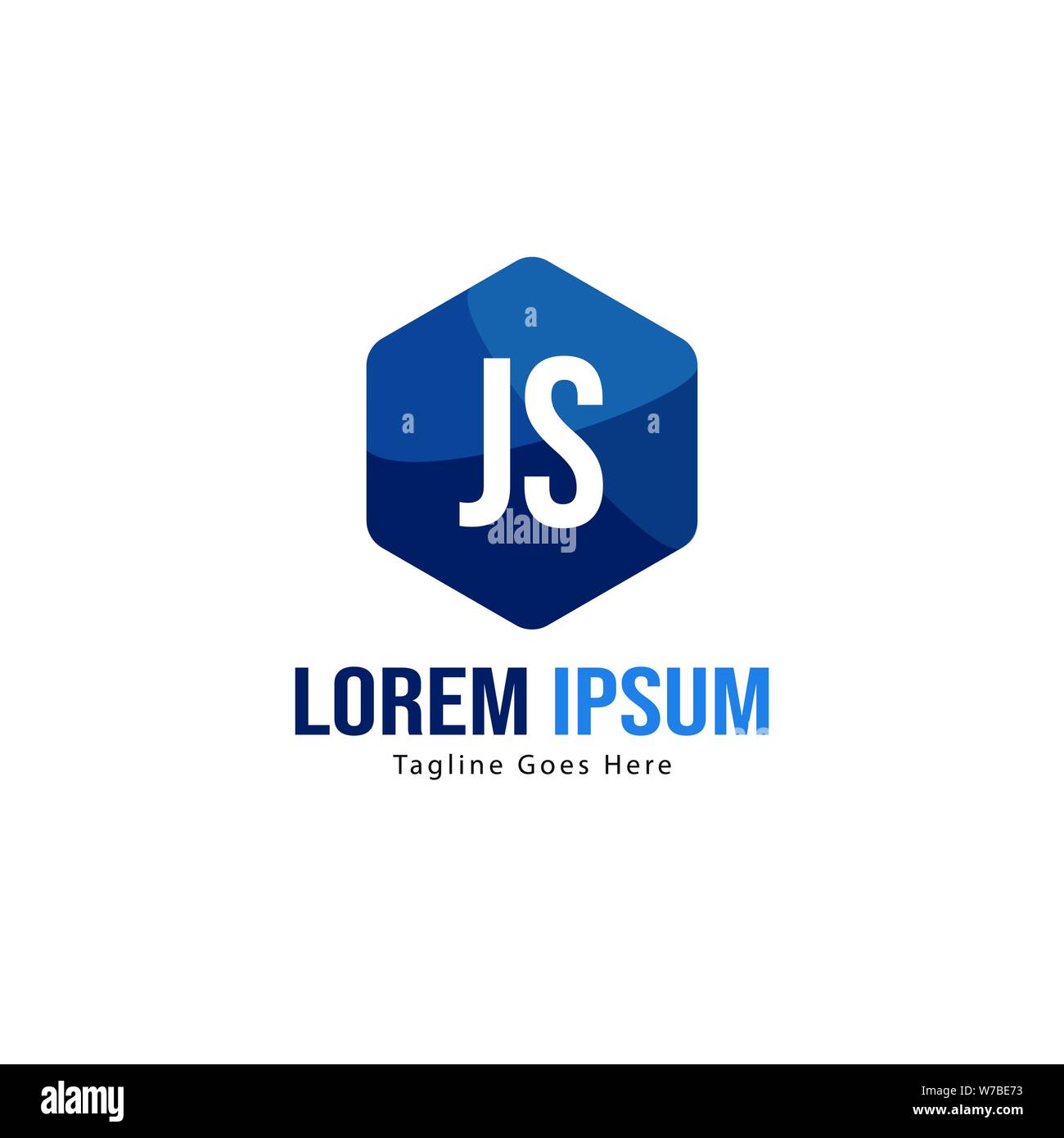 Initial JS logo template with modern frame. Minimalist JS letter logo