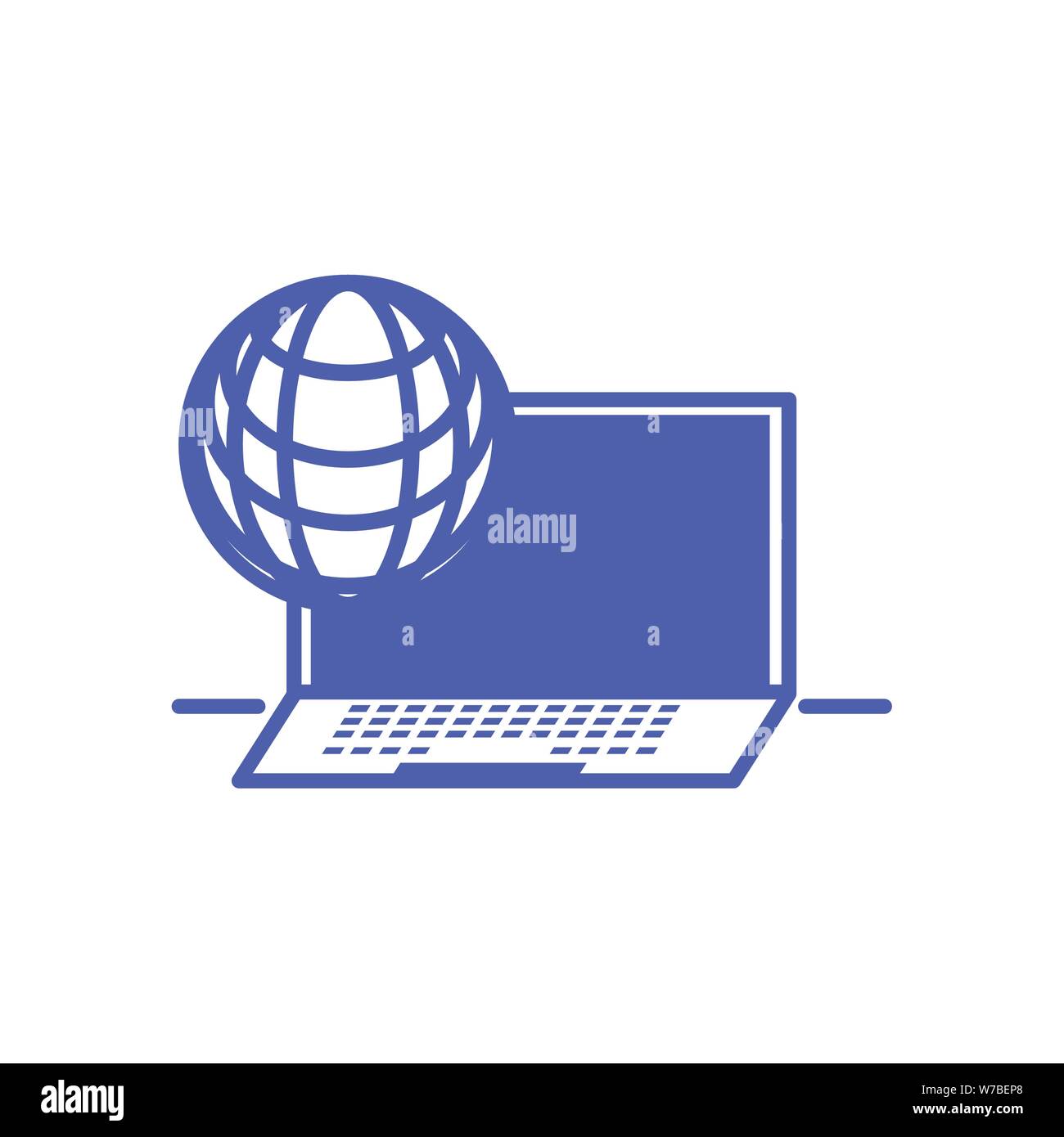 laptop computer with sphere browser vector illustration design Stock ...
